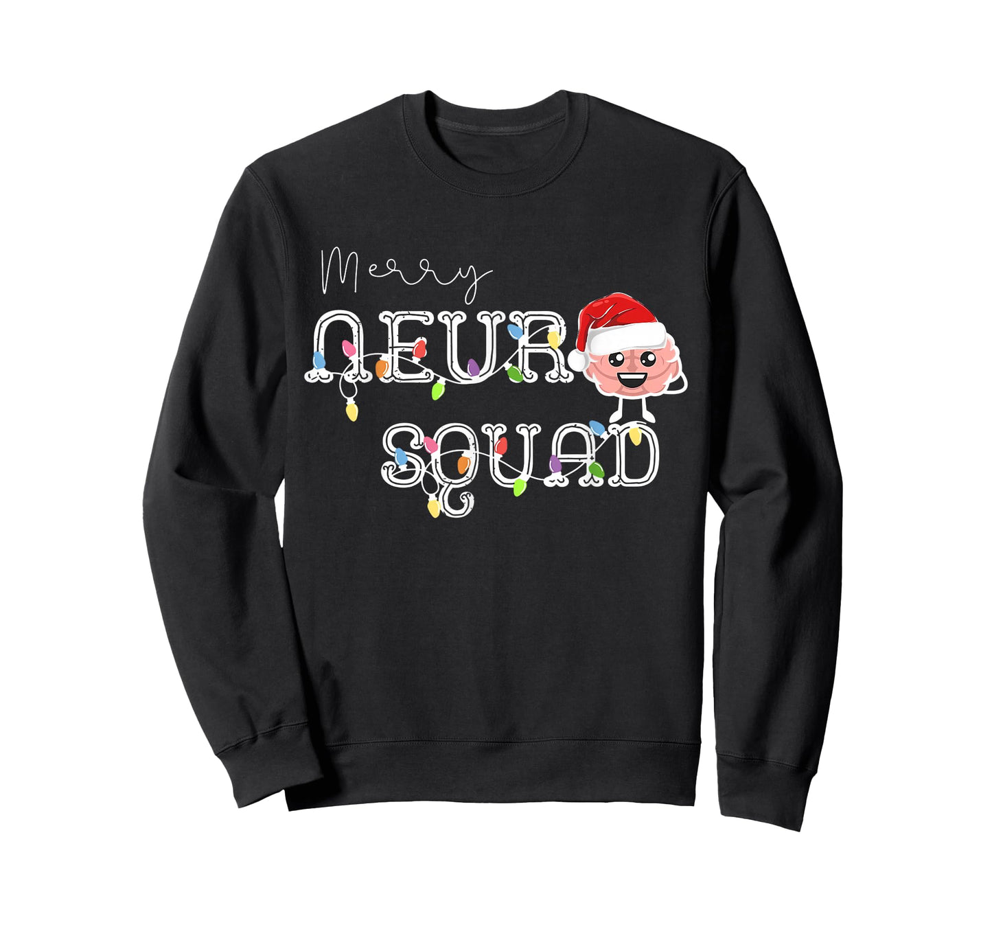 Merry Christmas Neuro Squad Brain Anatomy Neurologist Crew T-Shirt