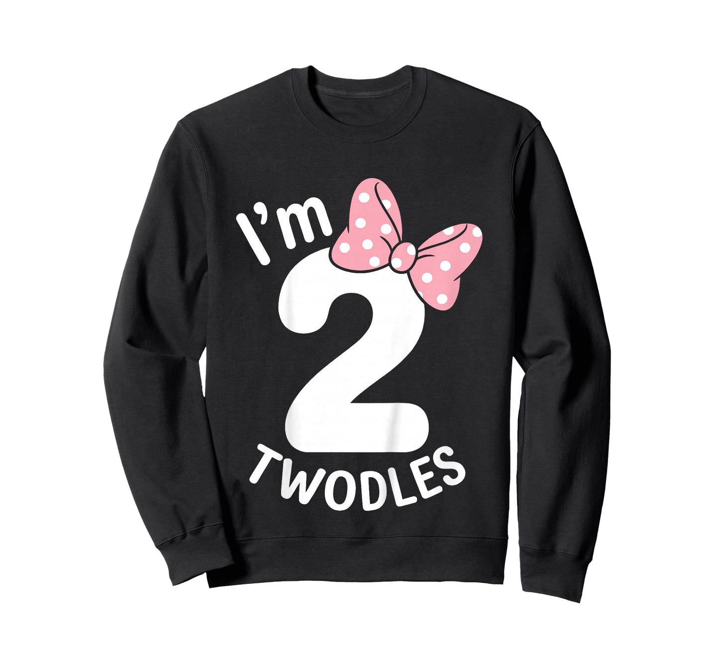 Kids I’m Twodles Pink Bow 2 Years Old 2nd Birthday Girl T-Shirt