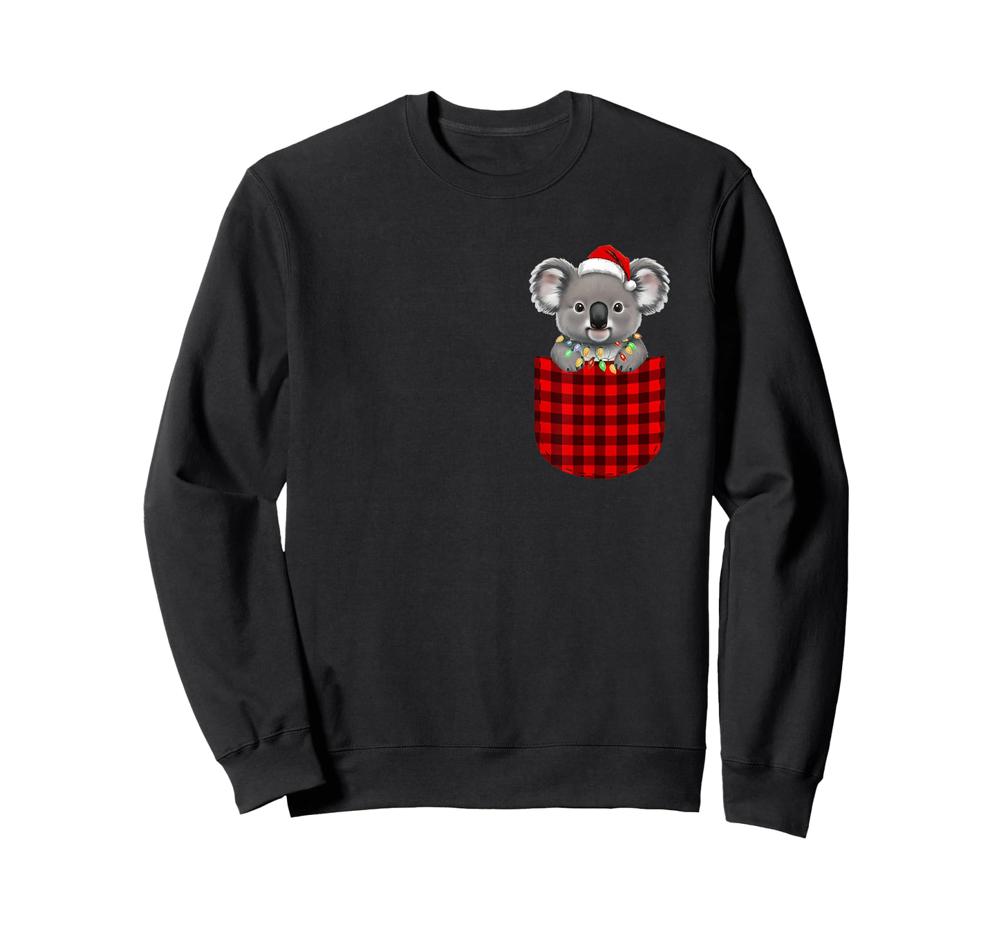 Koala Buffalo Red Plaid Pocket Christmas Funny Men Women T-Shirt