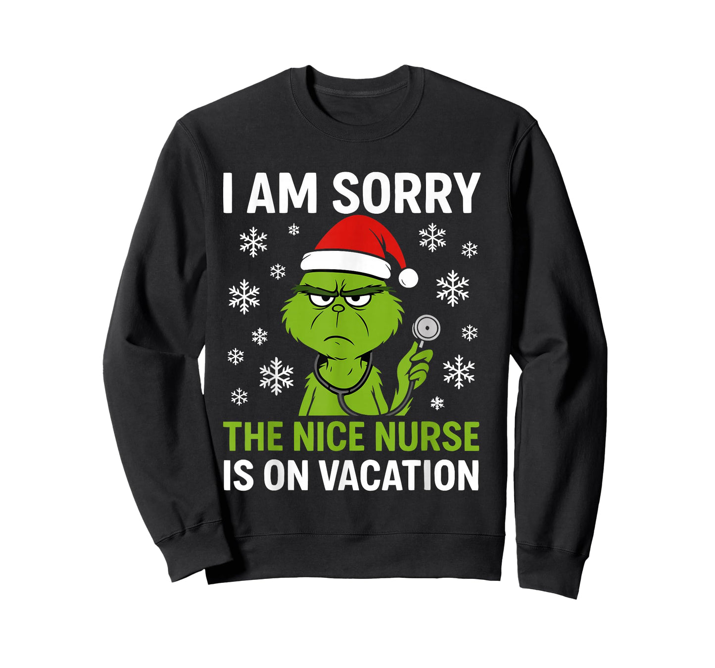 Funny Christmas Nurses Sorry The Nice Nurse is On Vacation T-Shirt