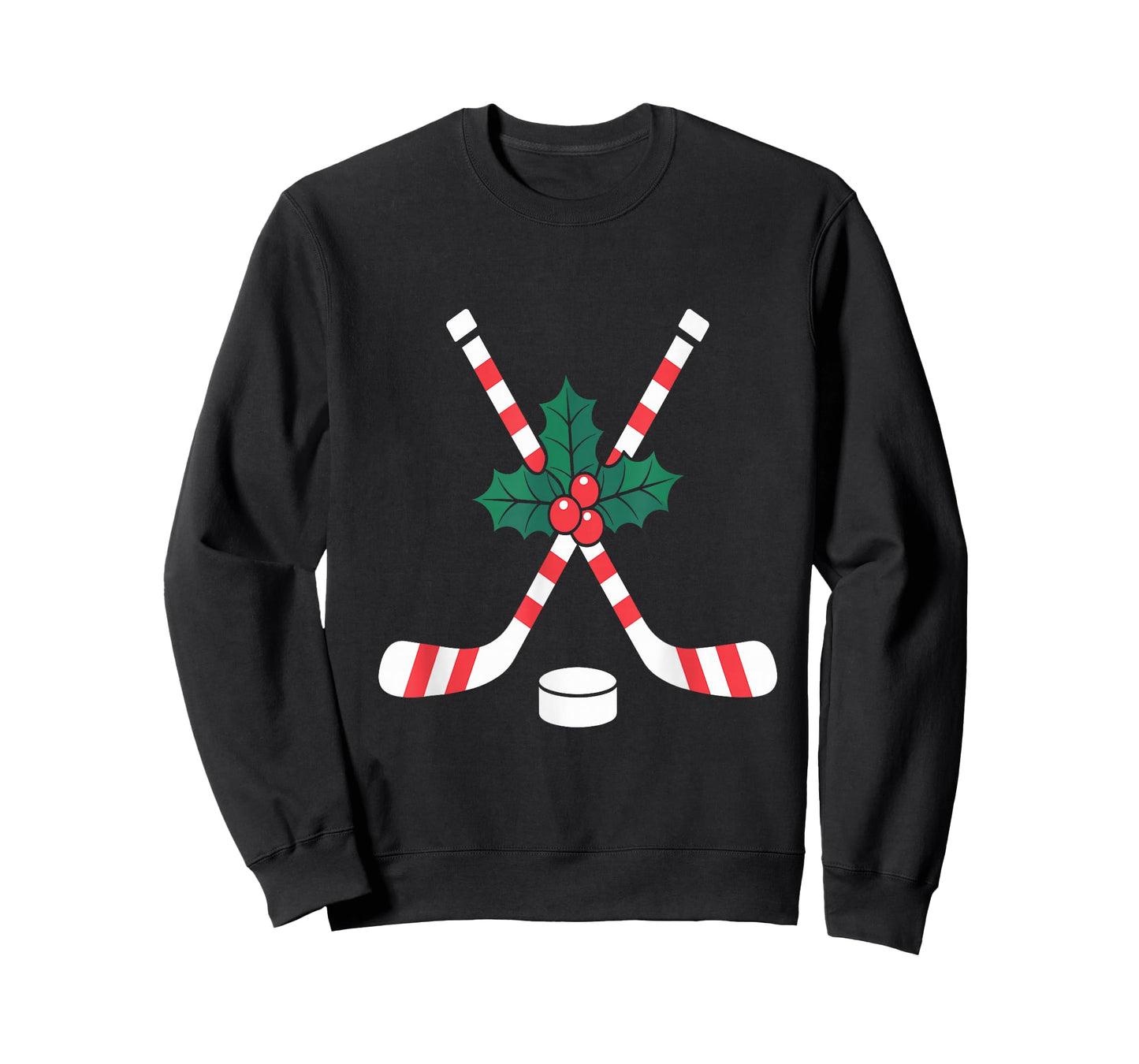 Ice Hockey Christmas Candy Cane Hockey Stick Xmas T-Shirt