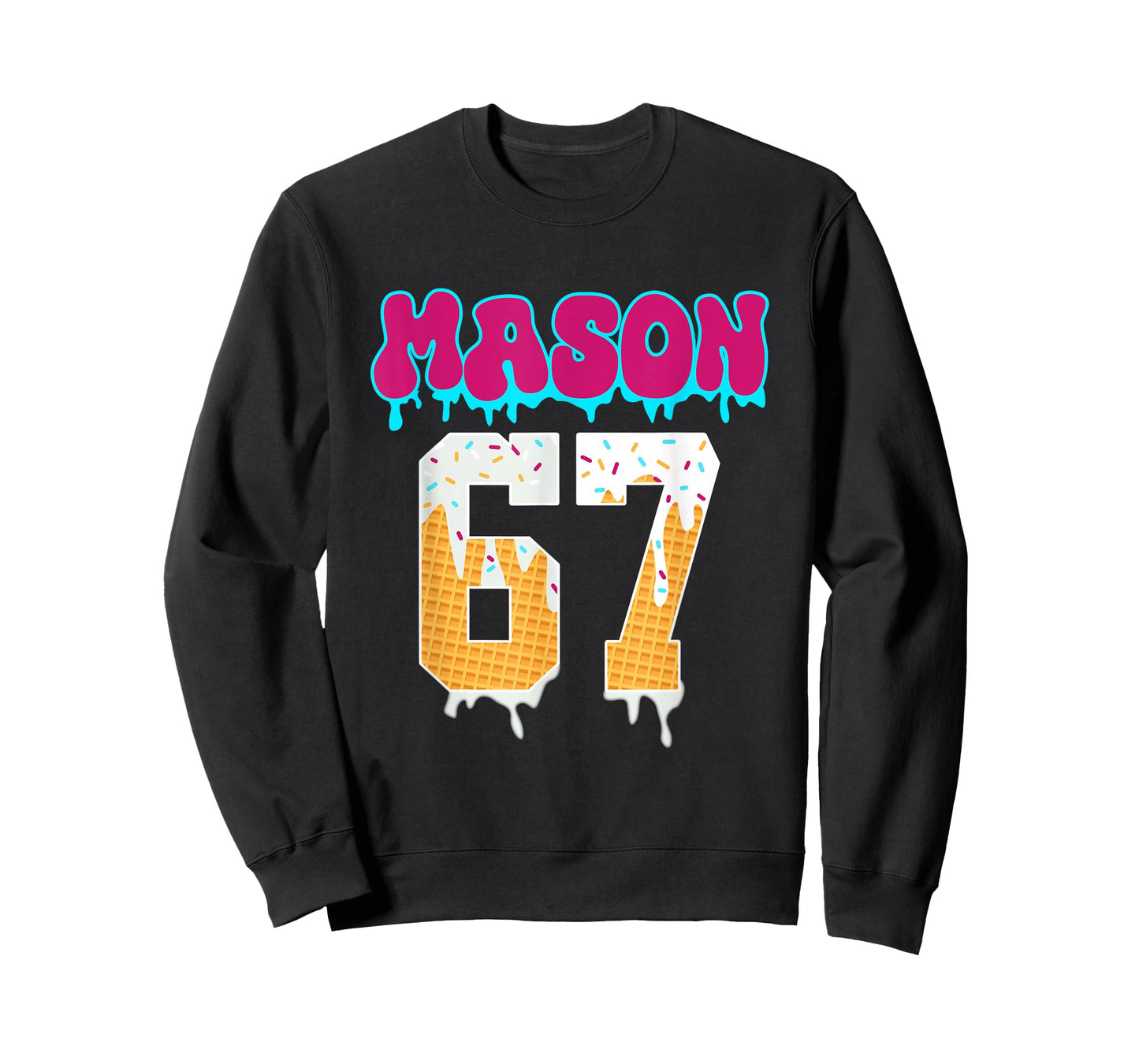 Mason 67 Funny Ice Cream Drip Baseball Ice Cream Drip T-Shirt
