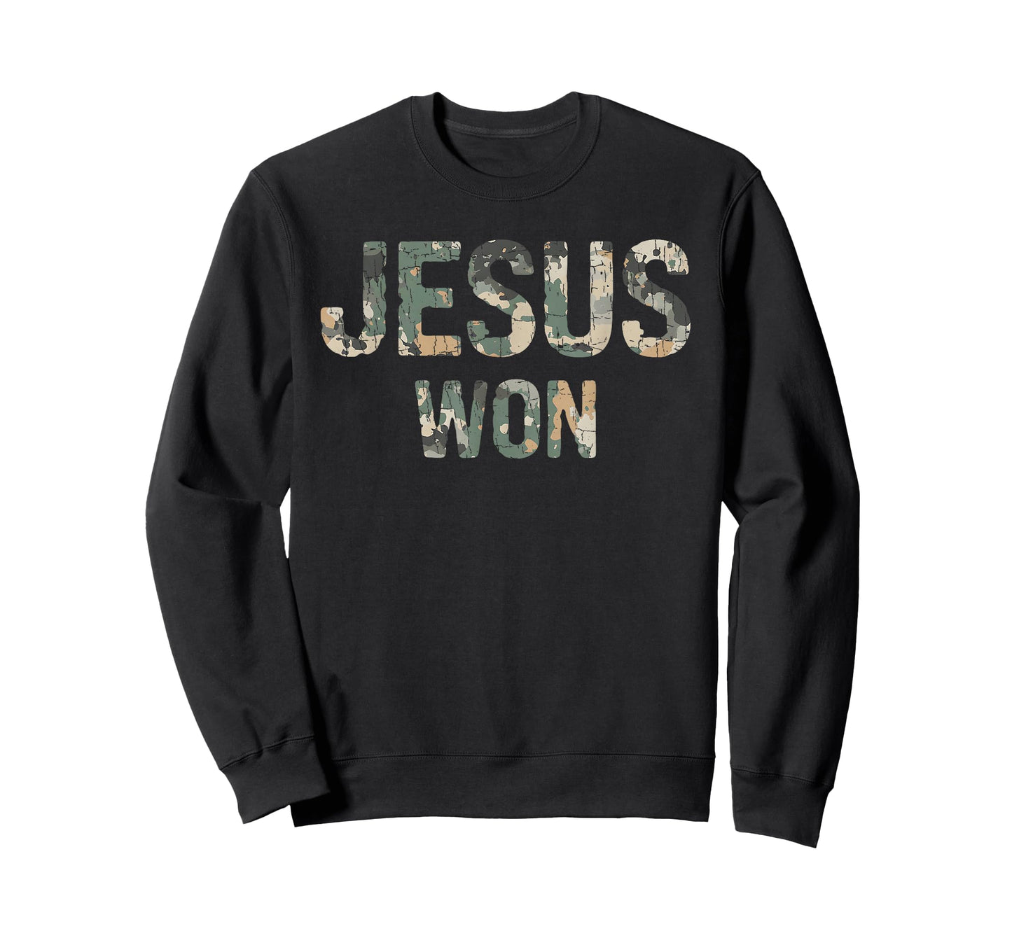 Vintage Camo Jesus Won Camouflage Natural T-Shirt