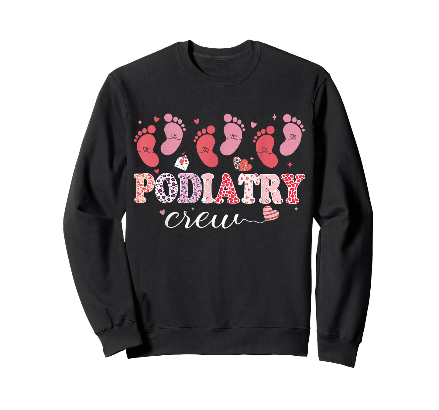 Podiatry Crew Footprint Podiatrist Foot Dr Nurse Valentines T-Shirt