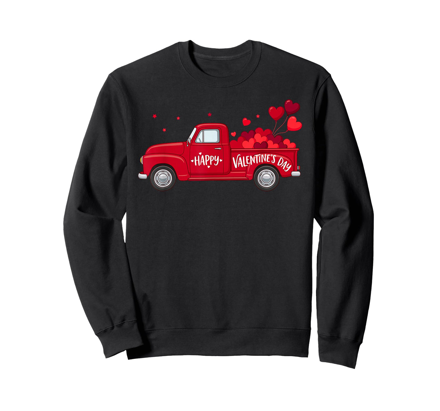 Classic Red Truck Happy Valentine's Day Farmhouse Hearts T-Shirt
