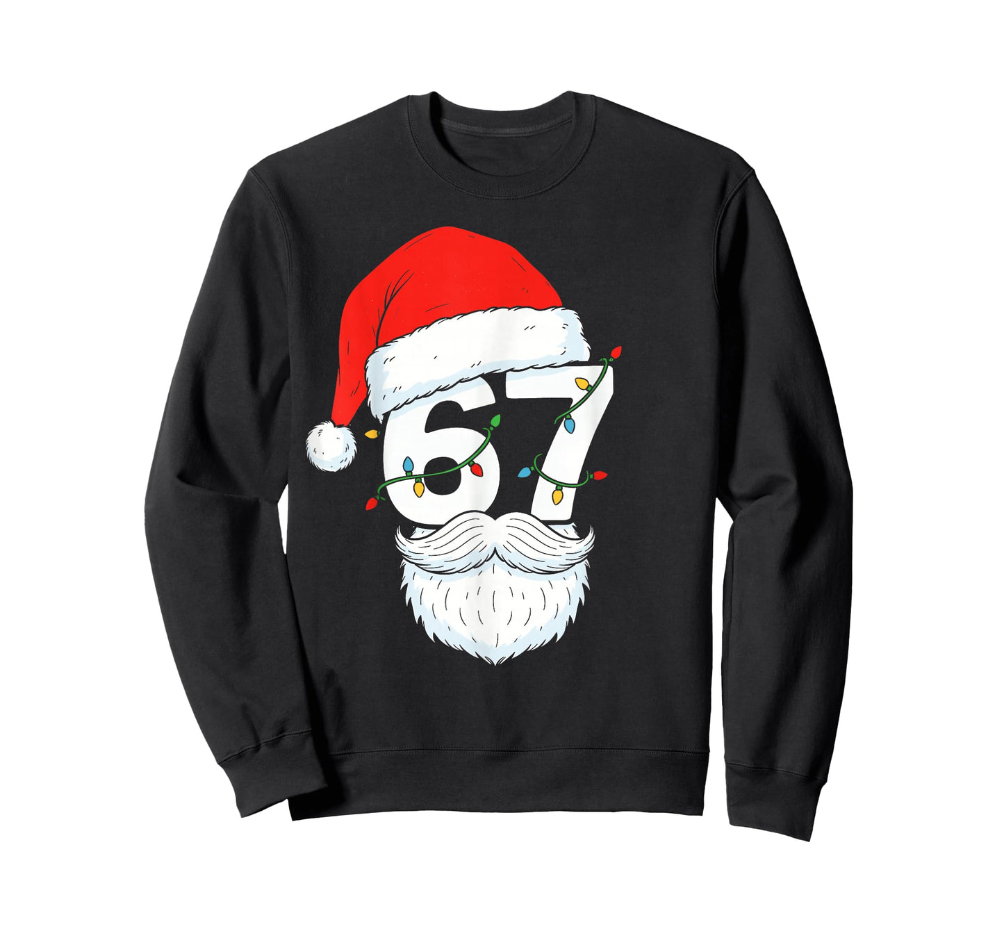 Trending Six Seven Meme Christmas 67 Santa Face Men Boys T-Shirt