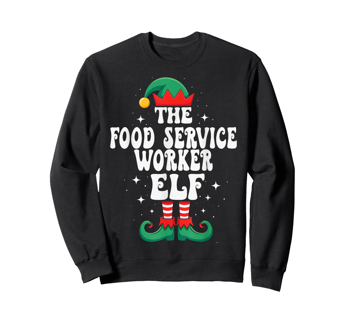 The Food Service Worker Elf Funny Christmas T-Shirt