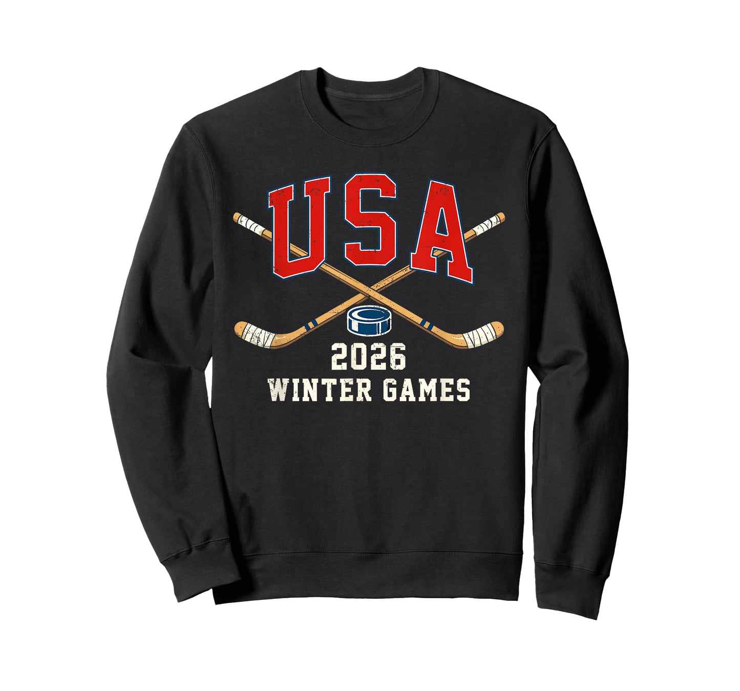 Ice Hockey 2026 Sticks US Flag Patriotic Player Men Boys Kid T-Shirt