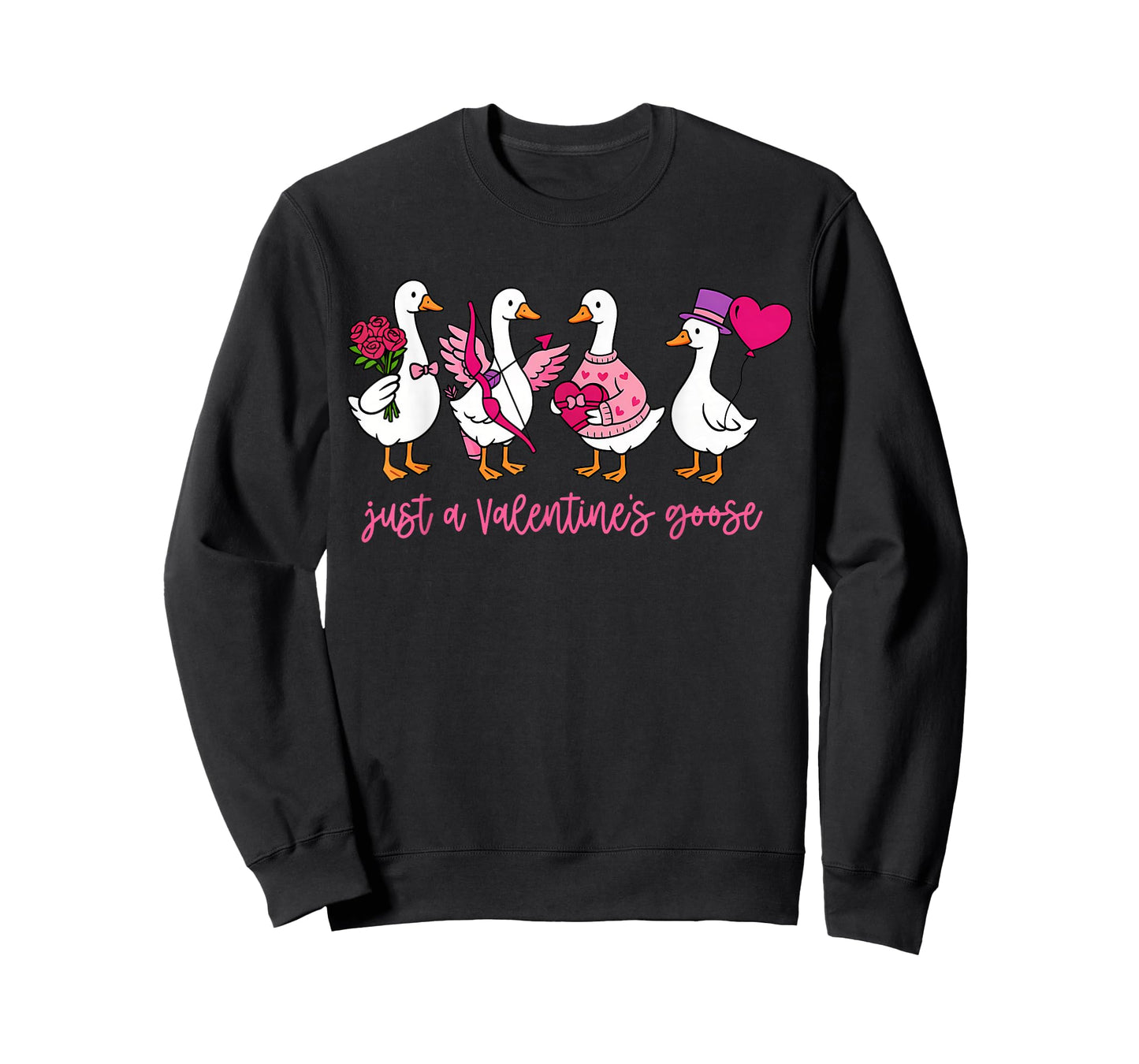 Just A Valentines Goose Cute Silly Geese Valentines Women T-Shirt