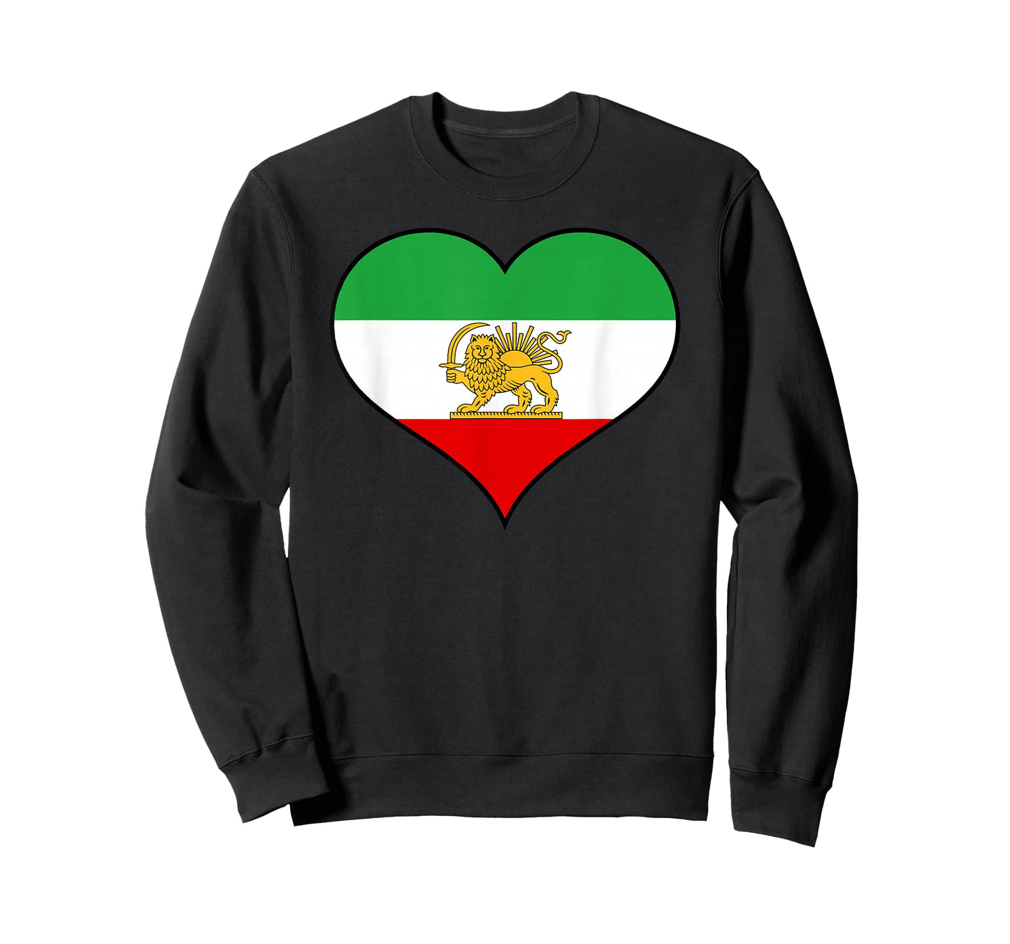 Iranian or Persian Flag Distressed Within Heart Shape T-Shirt