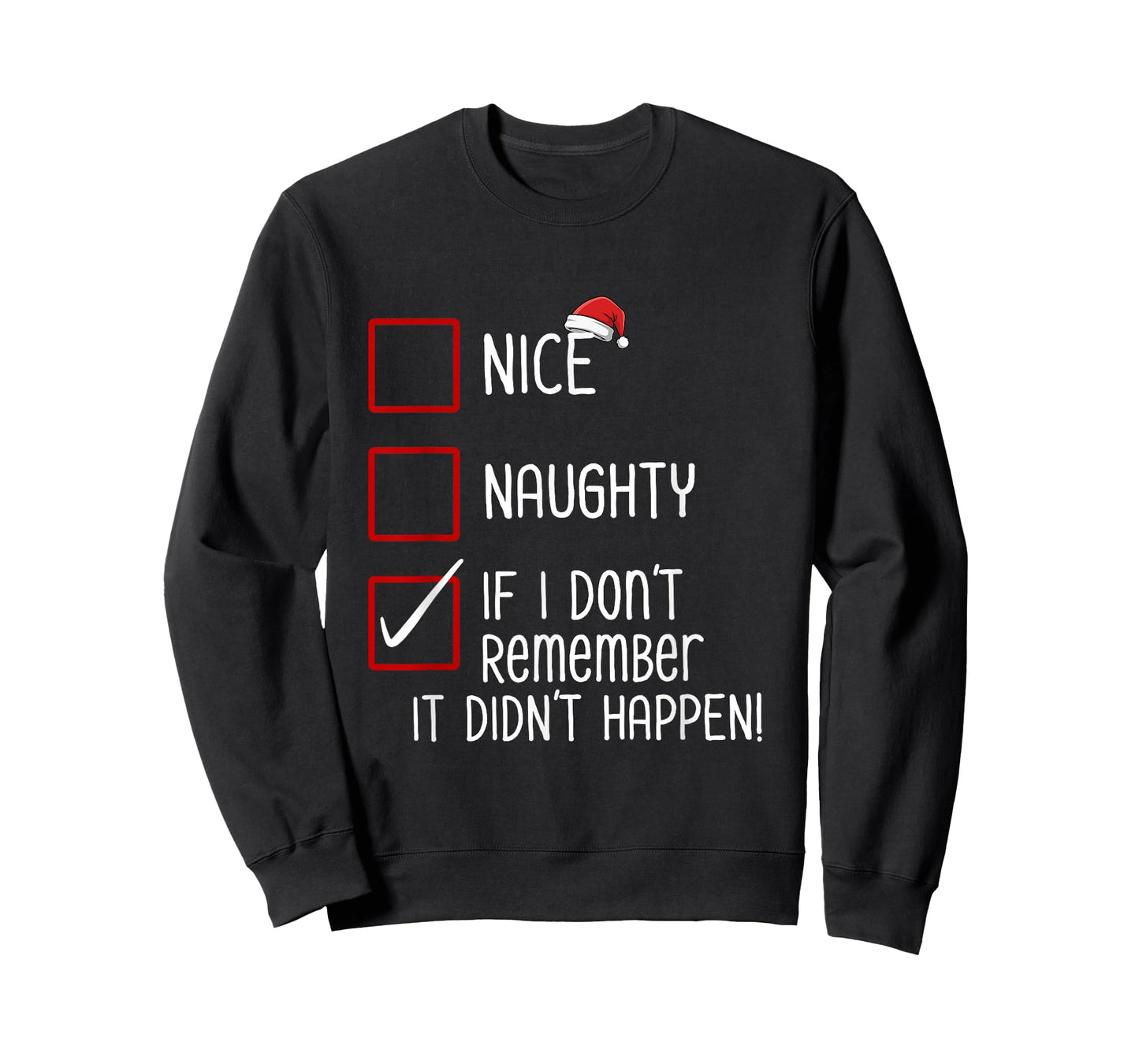 Nice Naughty If I Don’t Remember It Didn’t Happen Christmas T-Shirt