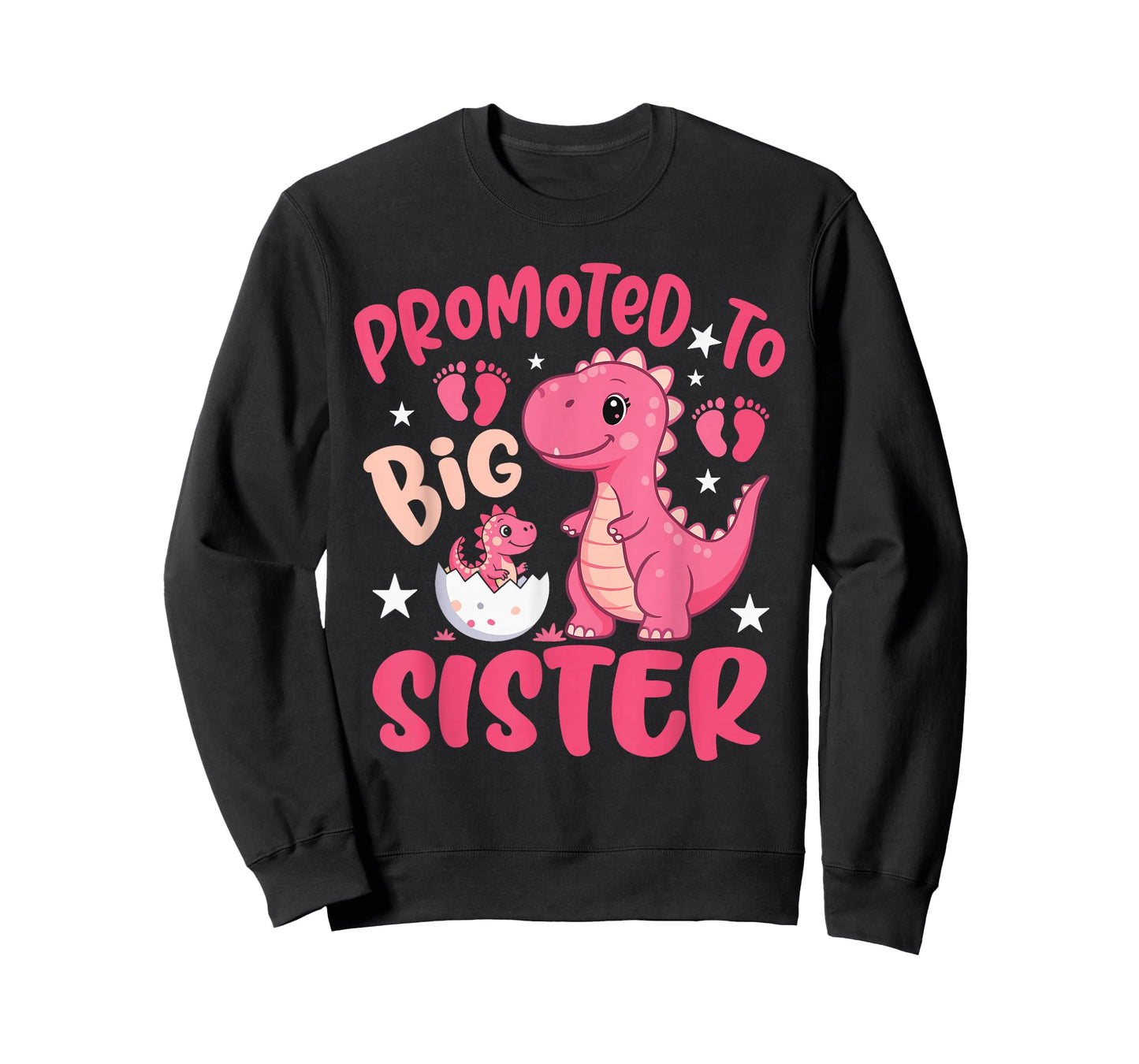 Promoted to Big Sister 2026 Dinosaur T-Rex Girls Toddler T-Shirt