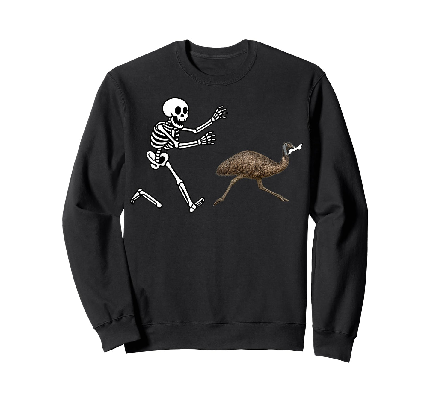 Funny emu Running Skeleton Halloween T-Shirt