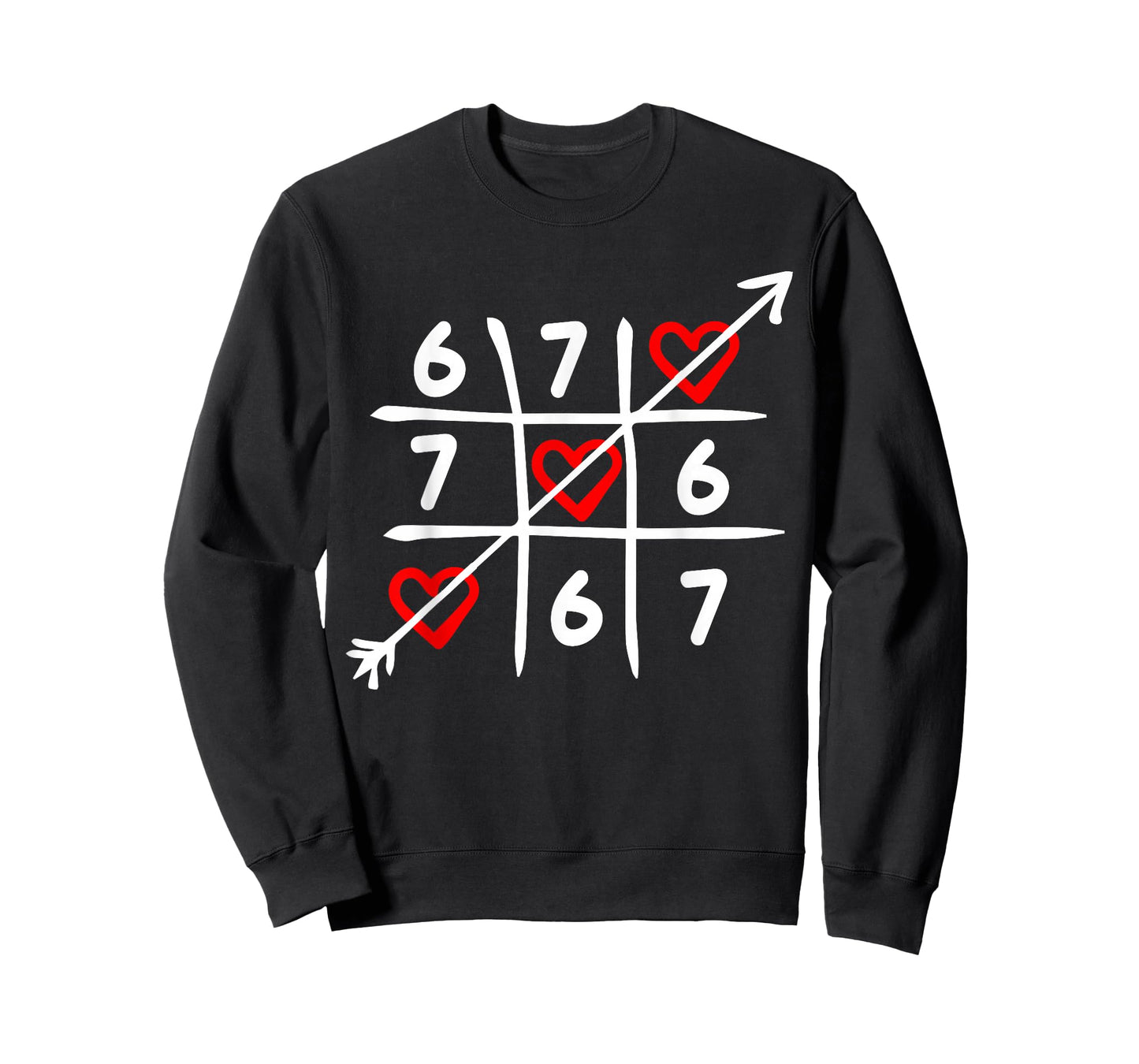 Six Seven 67 Meme 6 7 Valentines Day Heart Men Women Kids T-Shirt