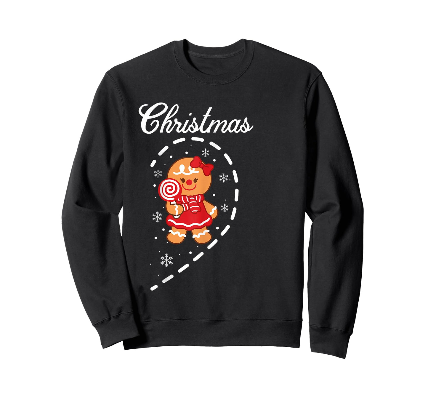 Cute Gingerbread Bow Heart Merry Christmas Matching Couples T-Shirt