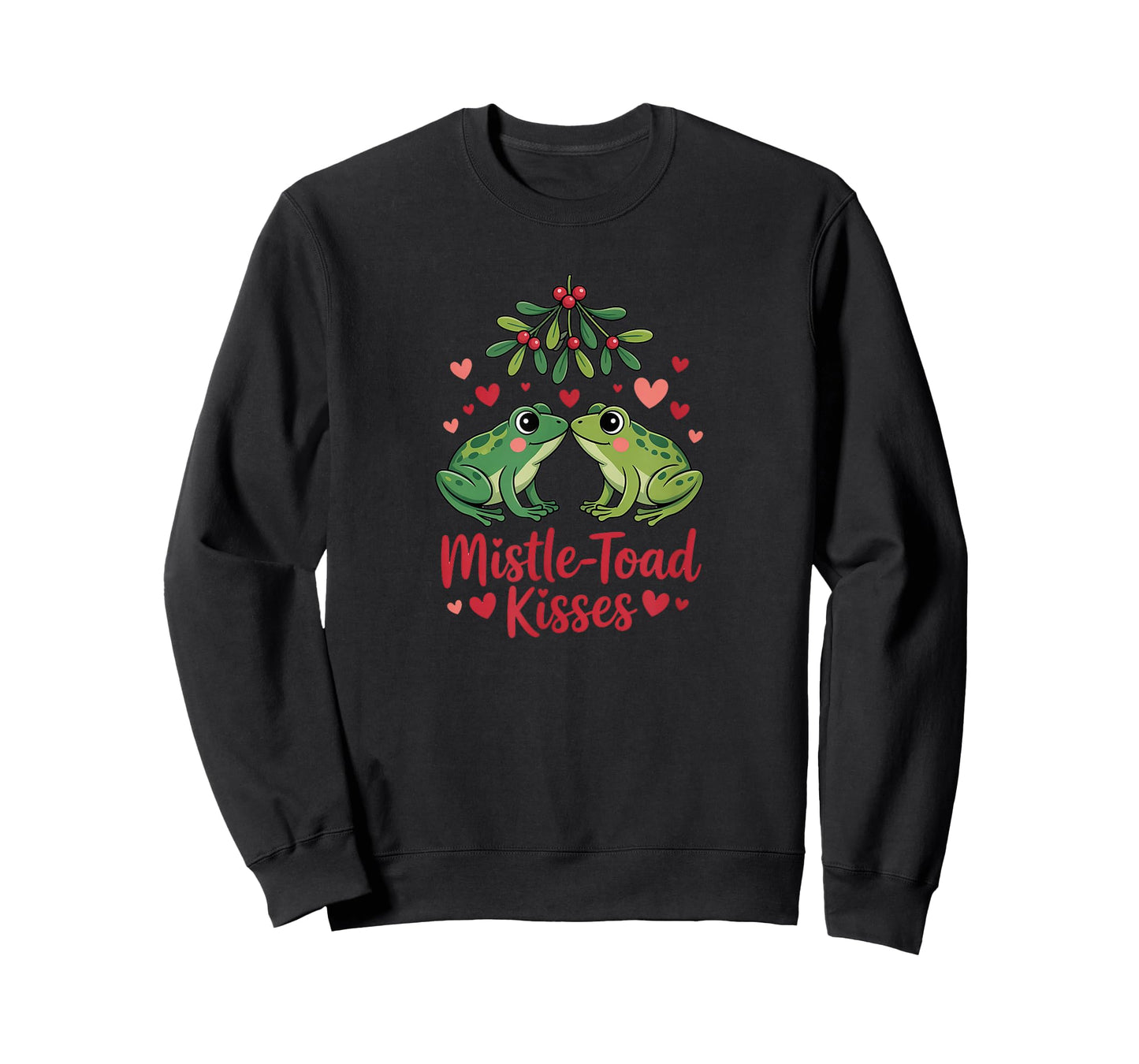 Mistle-Toad Kisses – Cute Christmas Frogs Under Mistletoe T-Shirt