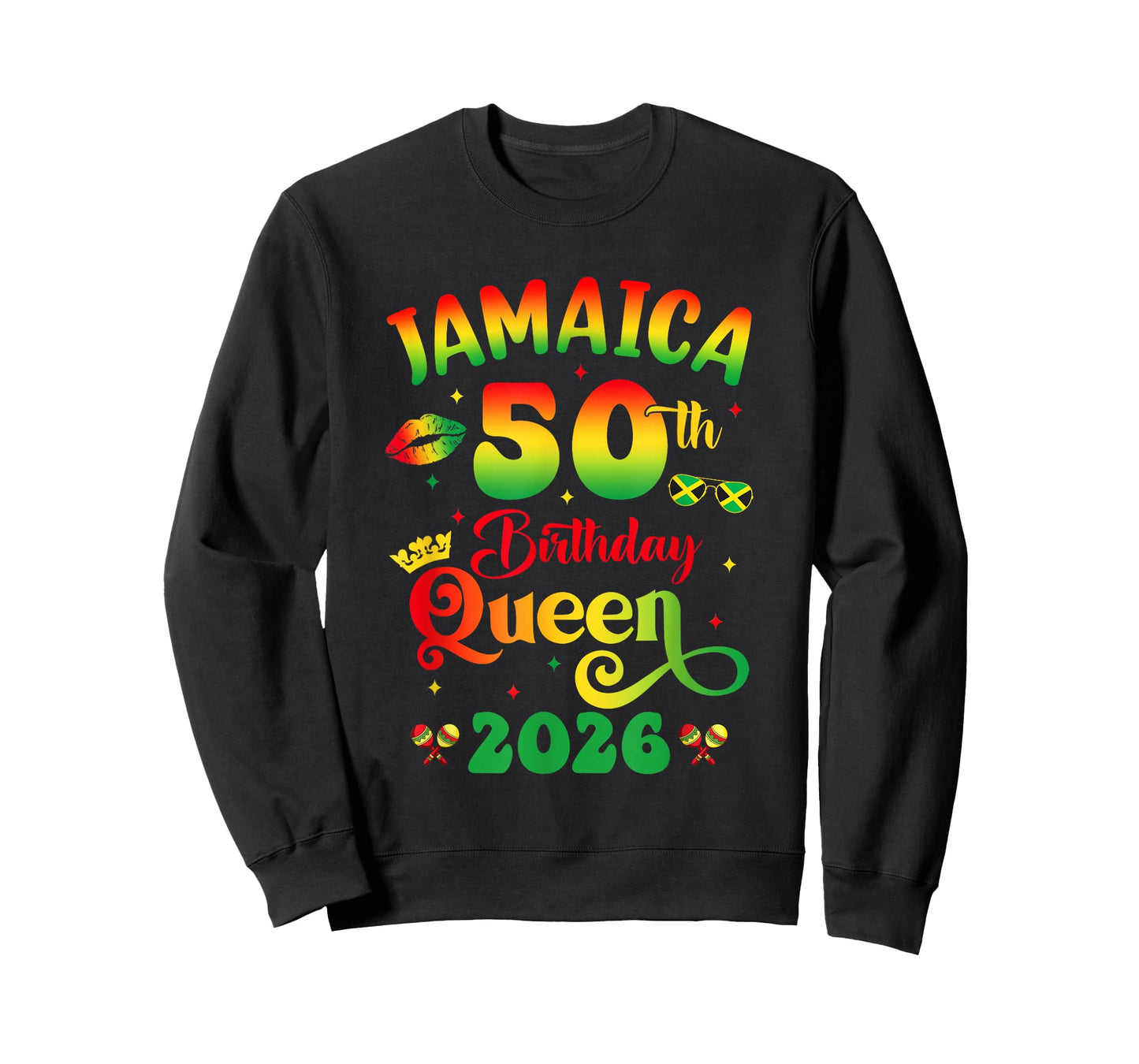 50Th Birthday Queen Jamaica Girl Matching Party 2026 T-Shirt