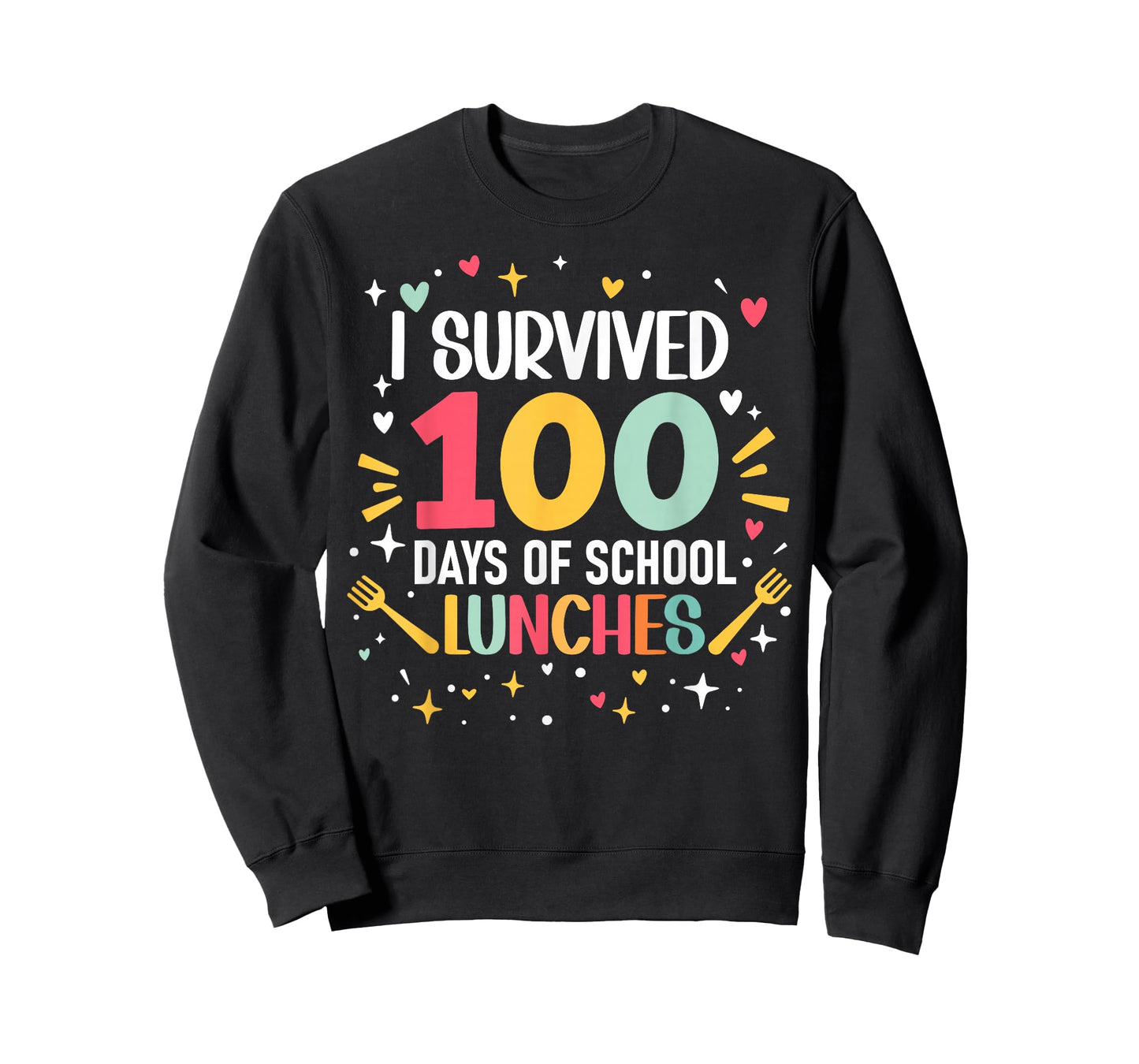I Survived 100 Days of School Lunches 100th Day Cafeteria T-Shirt