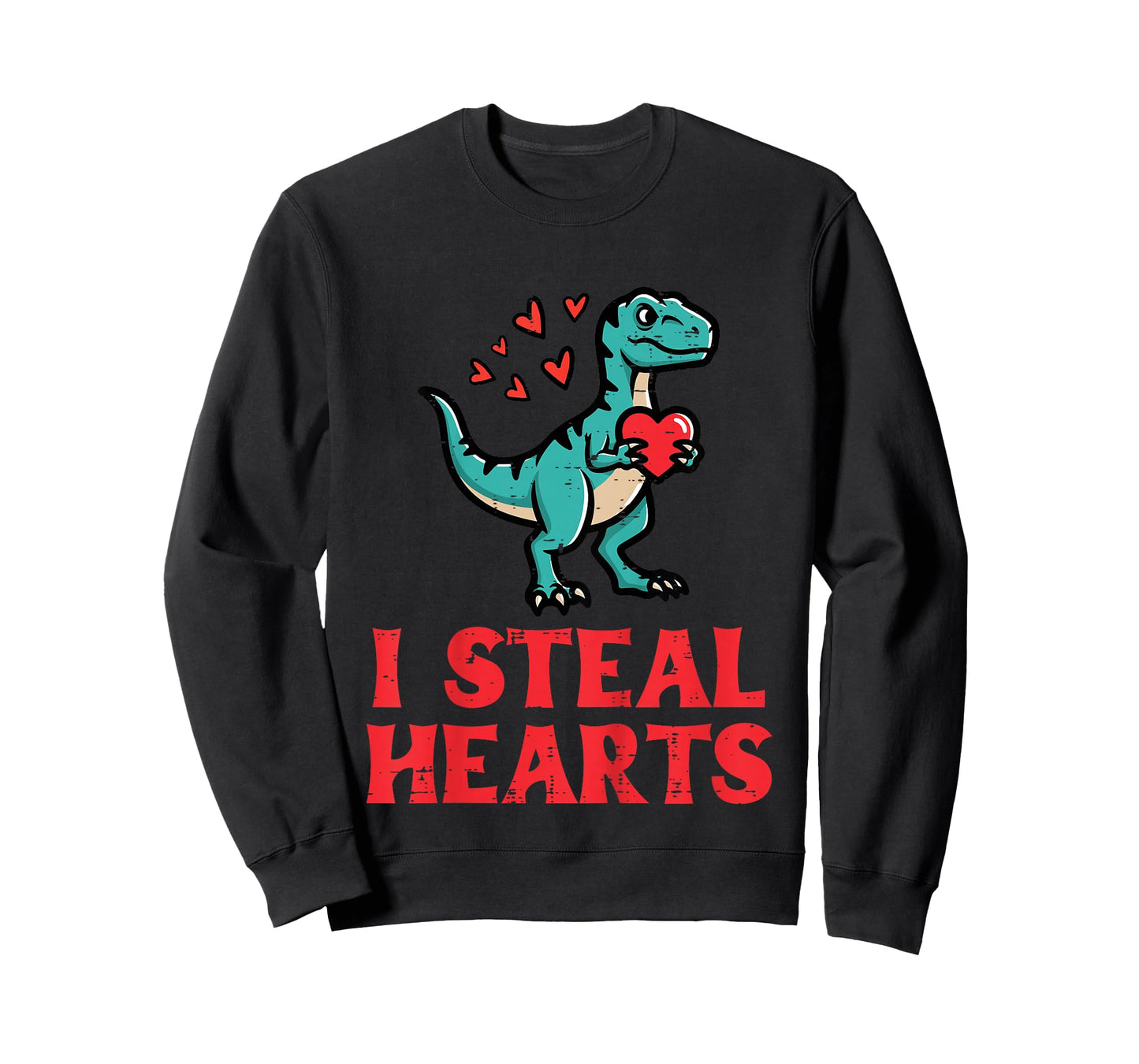 Kids Valentines Day Dino I Steal Hearts Trex Boys Kids Youth T-Shirt