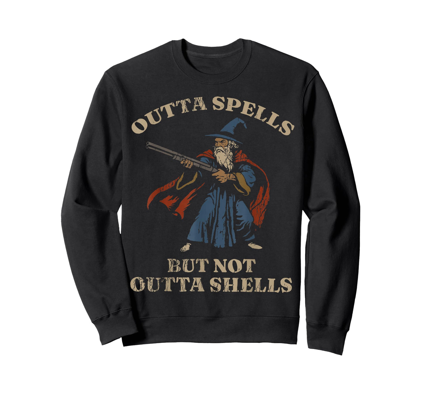 Outta Spells But Not Outta Shells Wizard Fantasy Meme T-Shirt