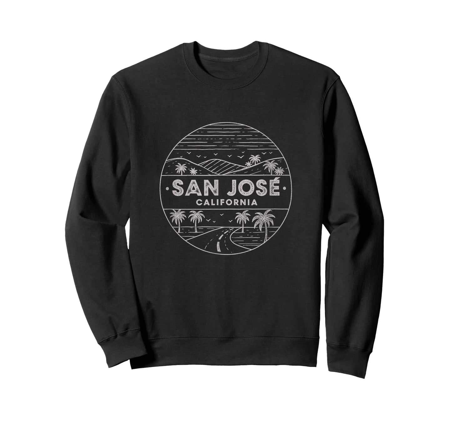 Vintage San Jose California Sketch Art Design T-Shirt