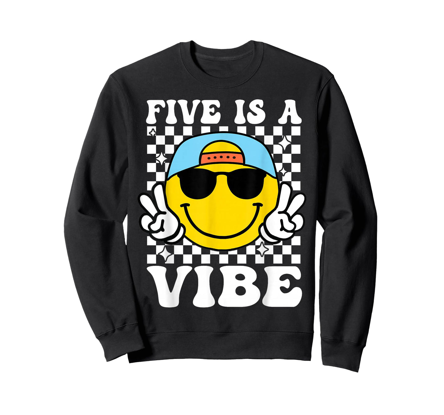 Five is a Vibe 5th Birthday Groovy Boys Girls 5 Years Old T-Shirt