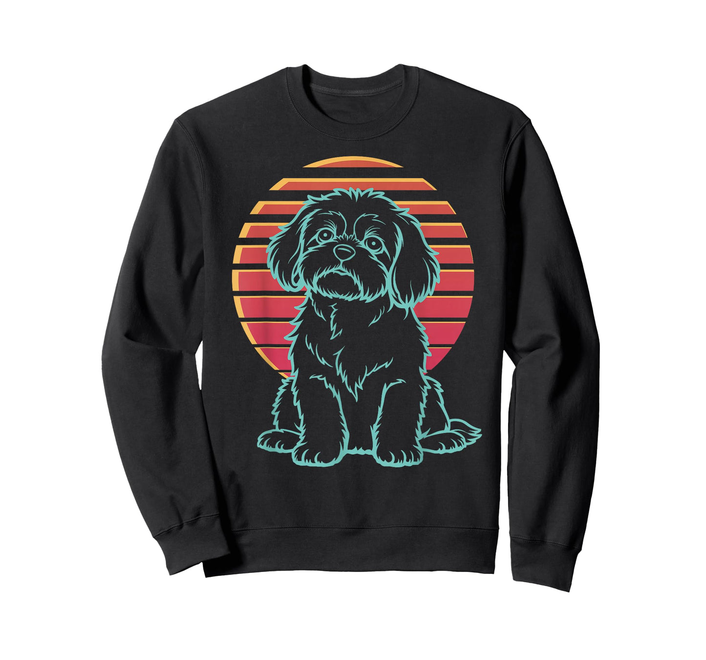 Shih Tzu Lover Dog Owner Retro Synthwave 80s T-Shirt
