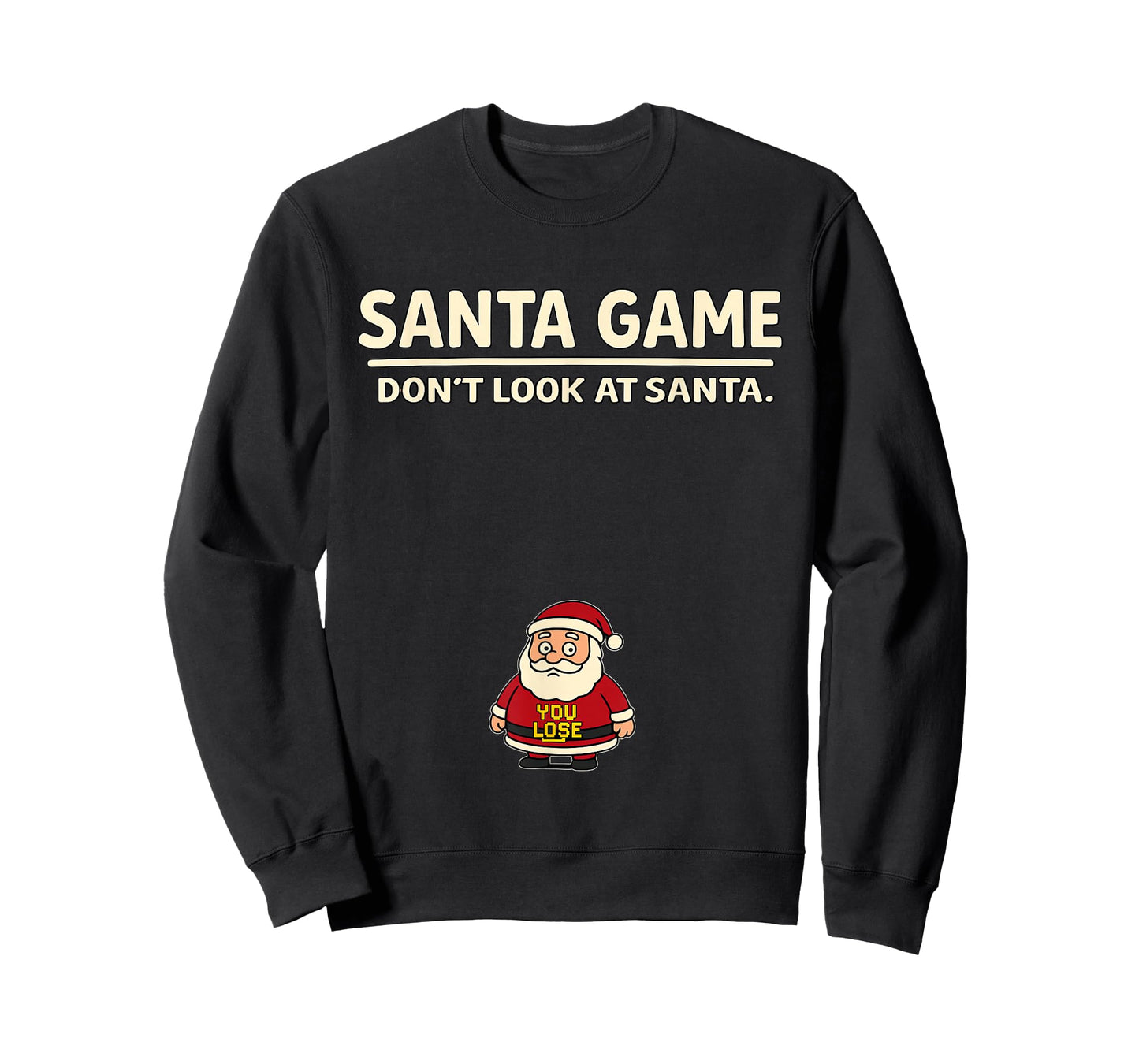 Pixel Funny Pun Joke Christmas Santa Game Dont Look at Santa T-Shirt