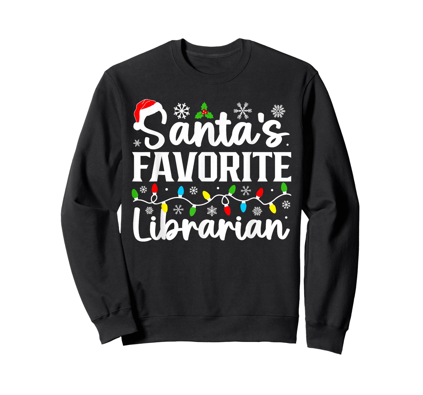 Santa's Favorite Librarian Funny Christmas Family Matching T-Shirt