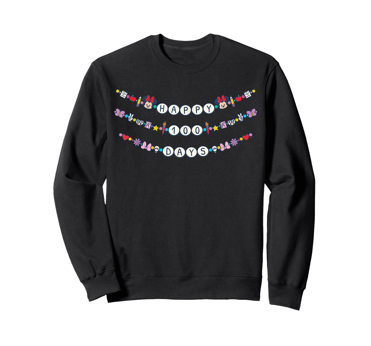 Disney Minnie Mouse Happy 100 Days of School 100th Day Charm T-Shirt