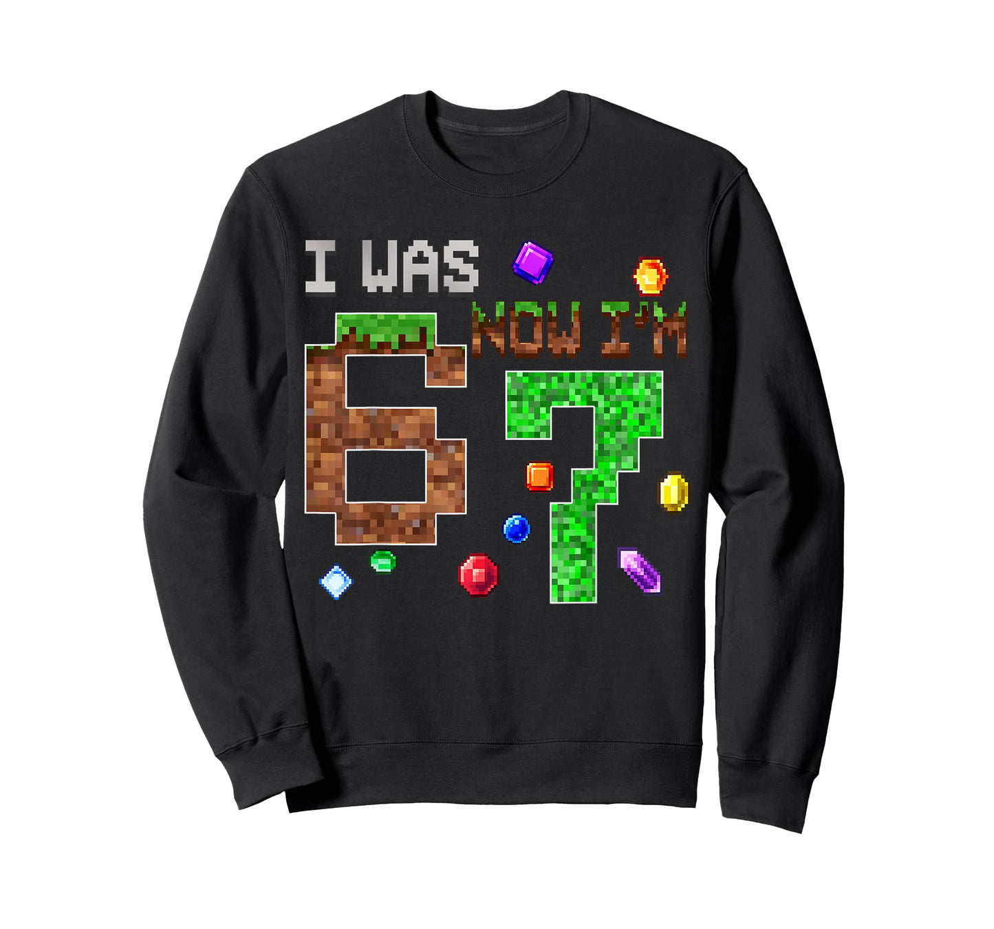 I was 6 Now I'm 7 Pixel Game Birthday Boy Gift for Boys Kid T-Shirt