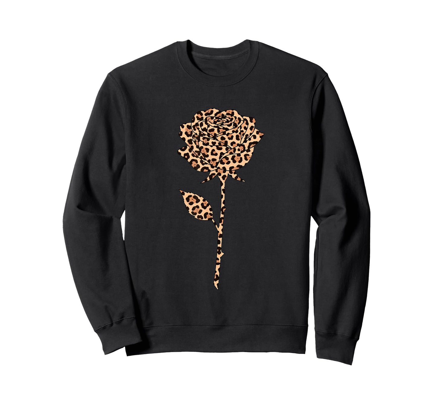 Leopard Rose Floral Safari Print Cheetah Pattern Jungle Art T-Shirt