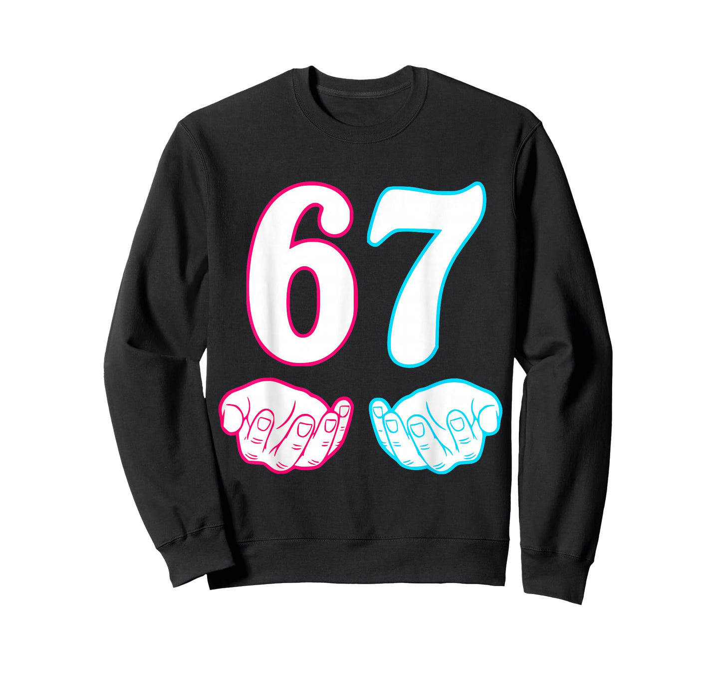 Six Seven 67 6 7 Kids 67 n Boys 6-7 Meme Hands Funny T-Shirt