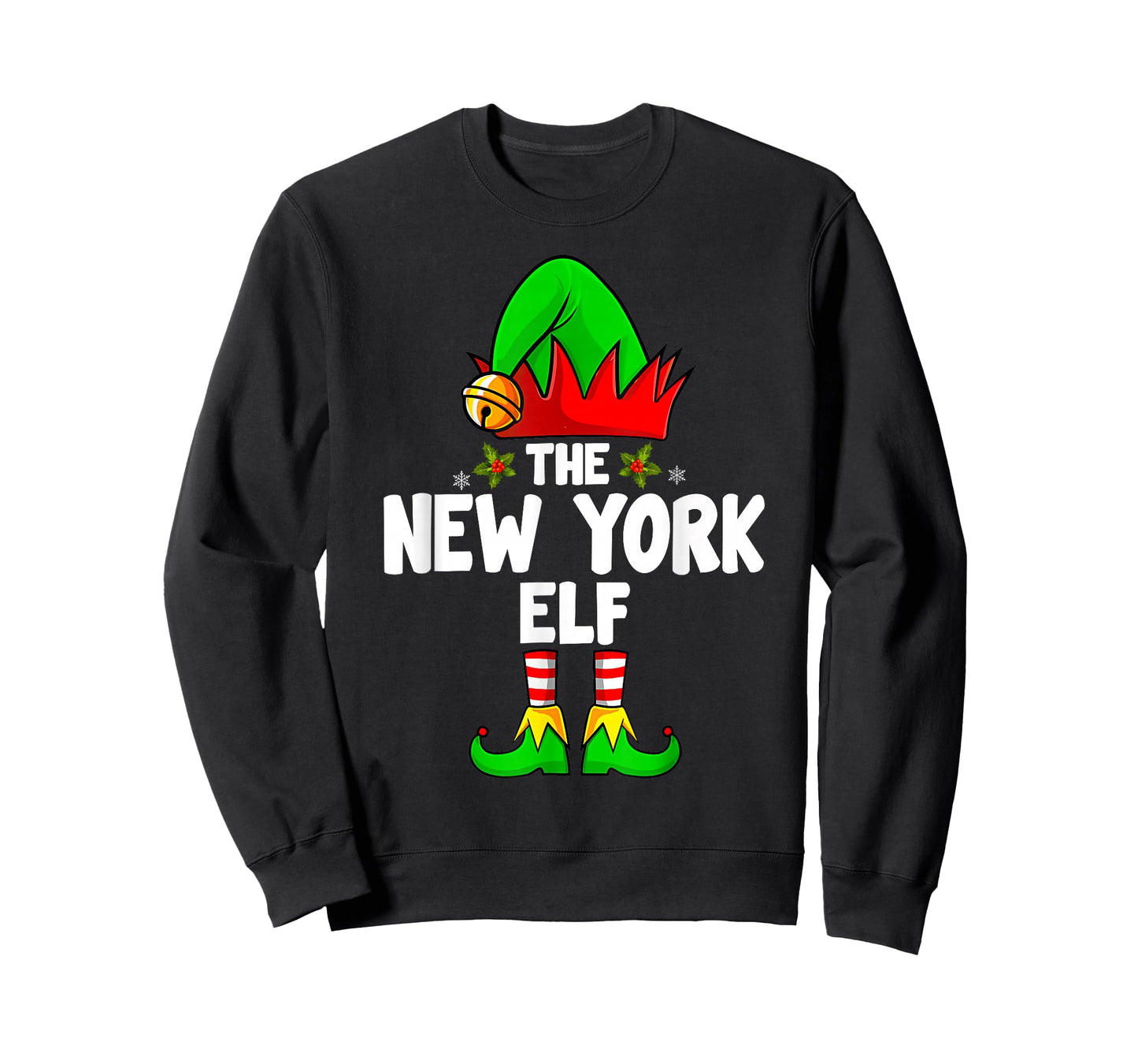 New York Elf Group Matching Family Christmas Ugly City Funny T-Shirt
