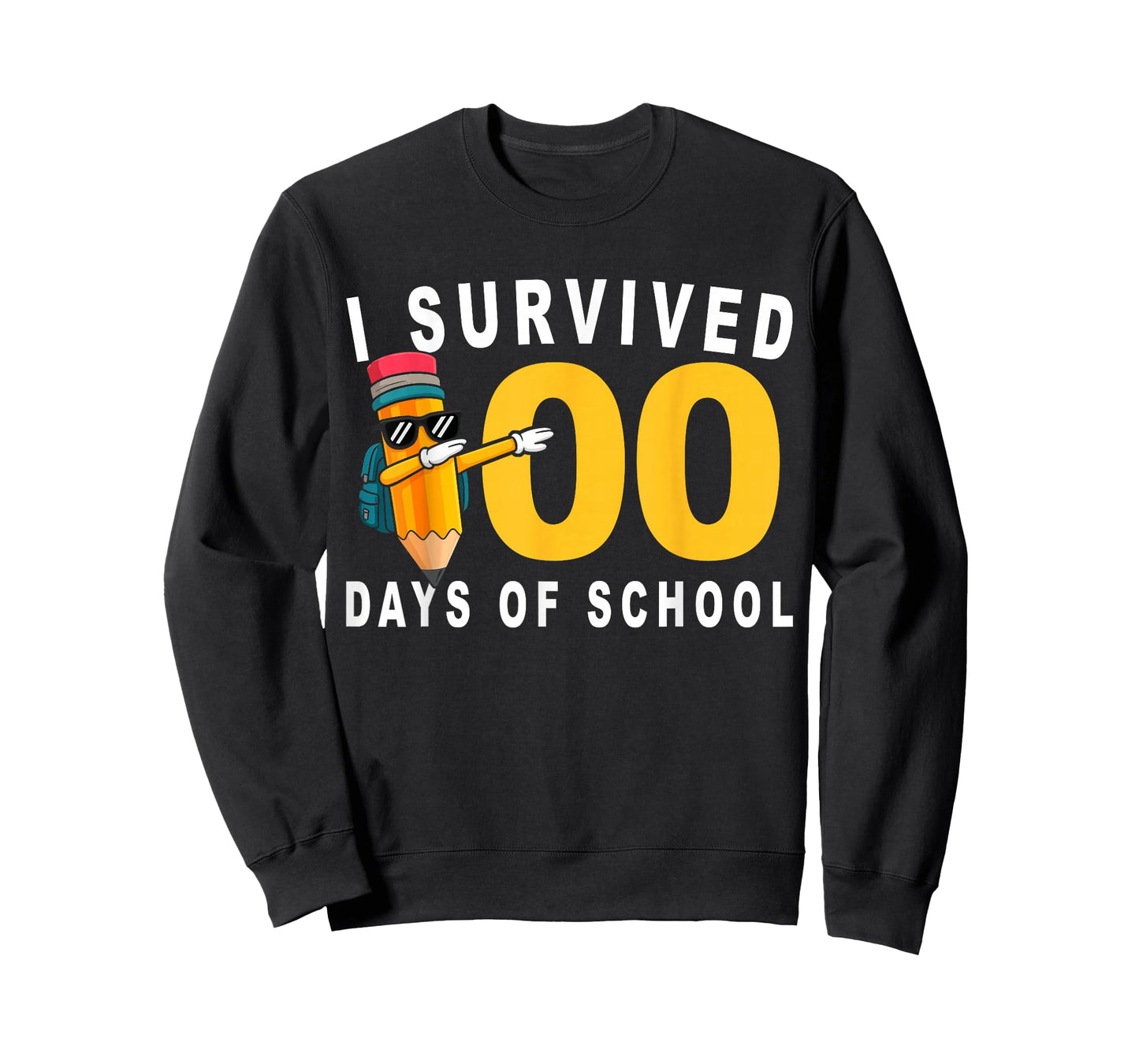 I Survived 100 Days of School Dabbing Pencil Funny Kids Boys T-Shirt