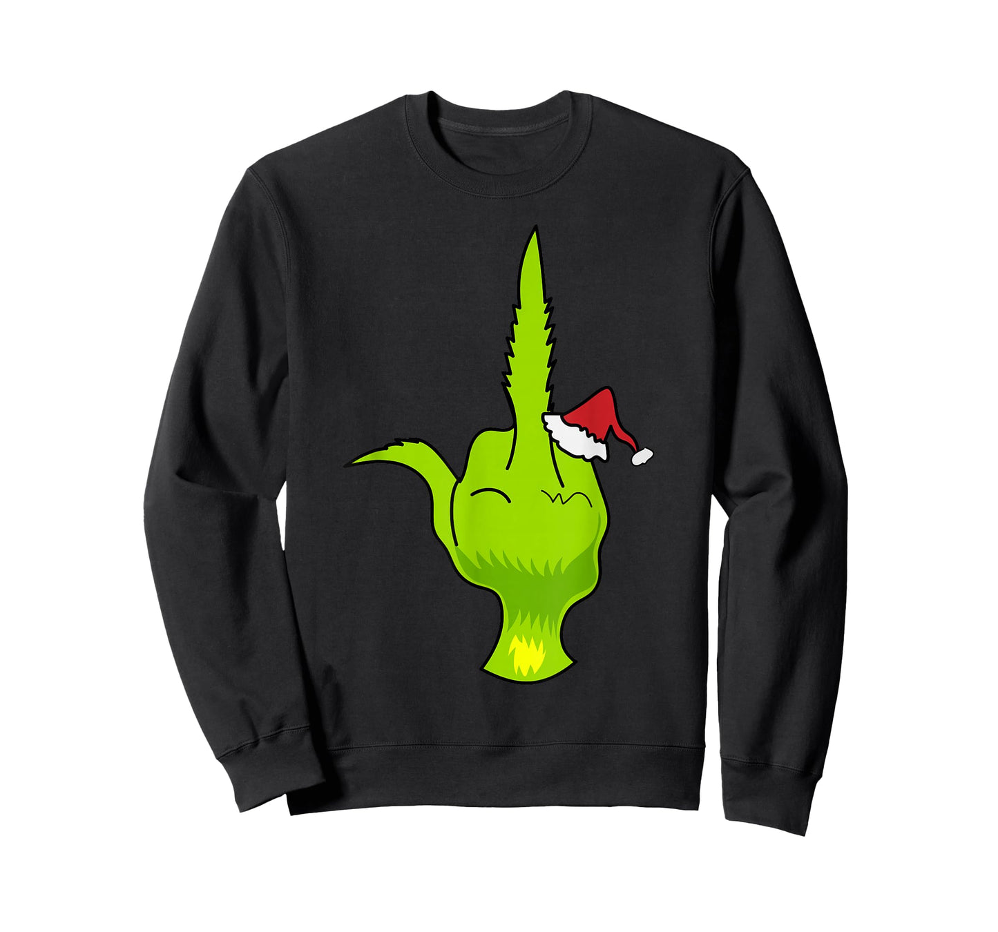 Funny Green Hand Middle Finger Xmas Santa T-Shirt