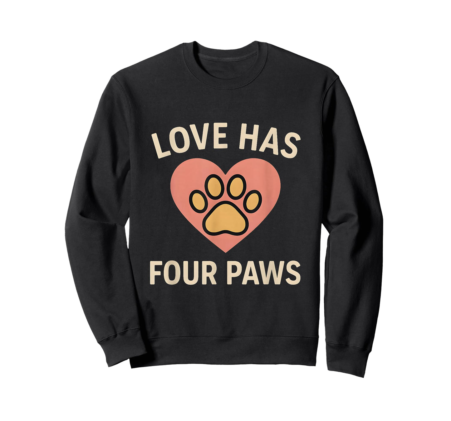 Love Has Four Paws Cute Dog Paw Heart Pet Lover T-Shirt