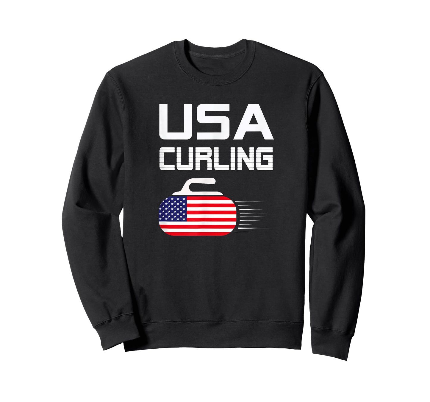 American Flag USA Ice Curling Rock Curler T-Shirt