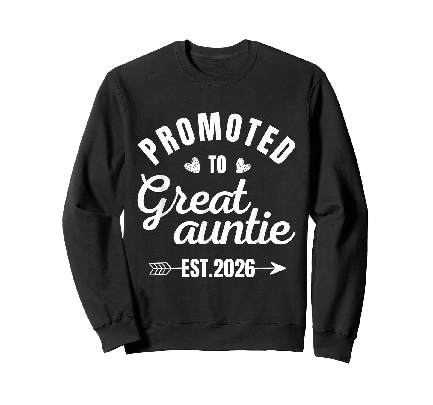 Promoted to Great Auntie 2026 Arrow Heart Aunt Est 2026 T-Shirt
