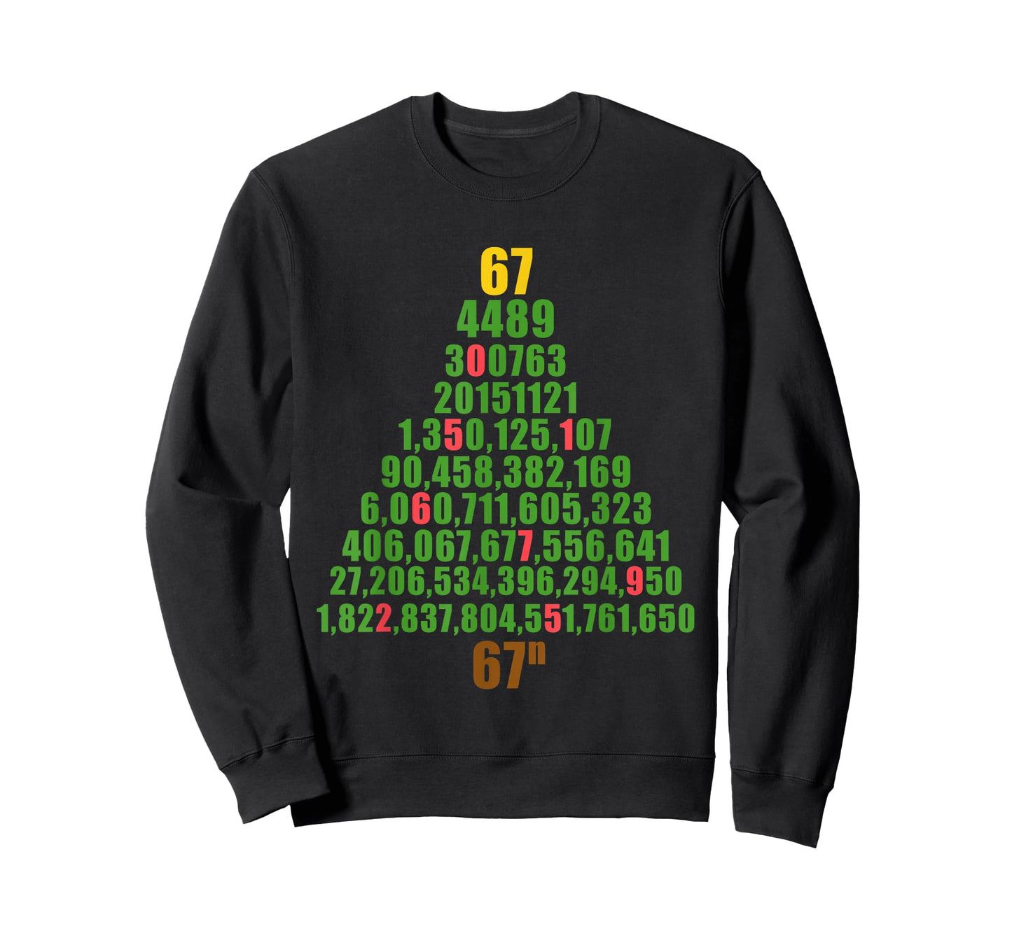 Six Seven Christmas 67 to The NTH Power Funny 6 7 Meme T-Shirt