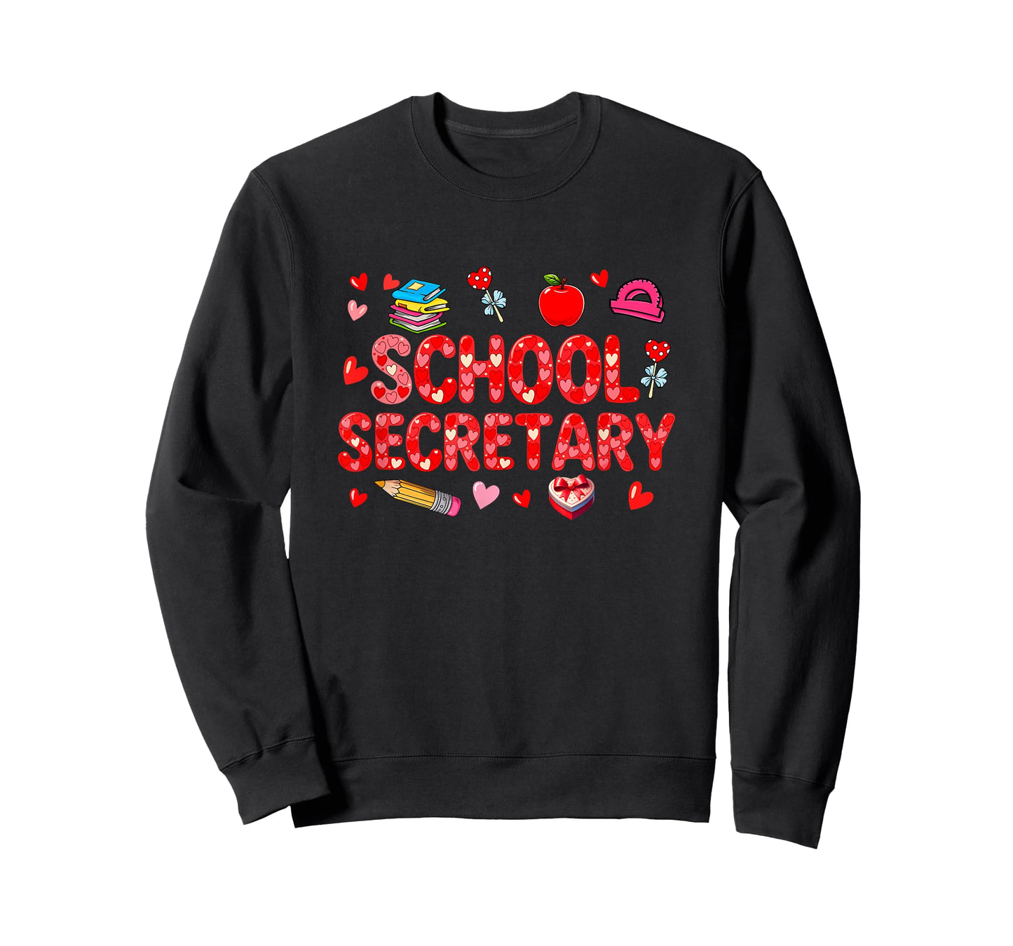 School Secretary Job Tools Valentine Hearts Matching Women T-Shirt