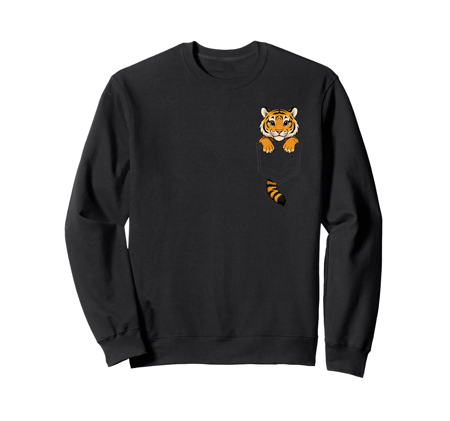 Funny Tiger Peeking in Pocket Animal Lover Men Women Kids T-Shirt