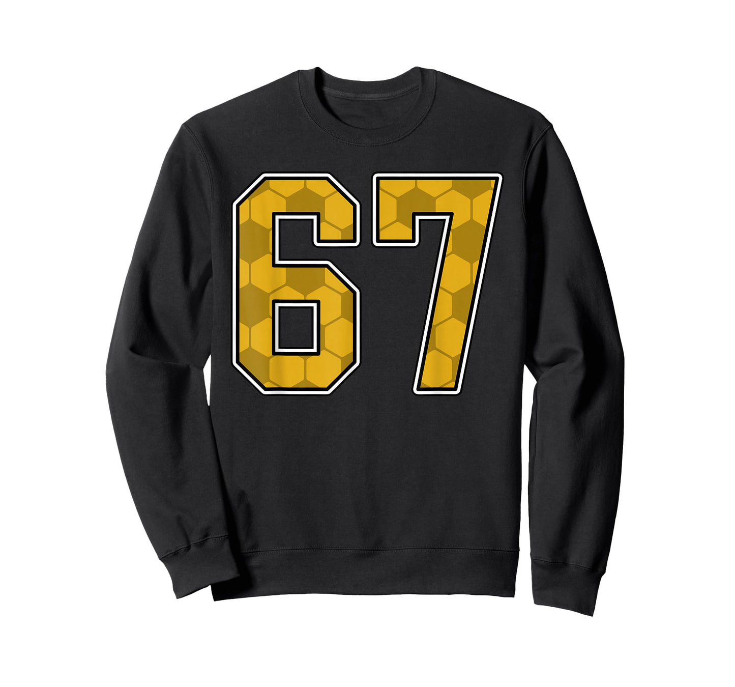 Gold Soccer Pattern Number 67 Jersey Player Uniform #67 T-Shirt