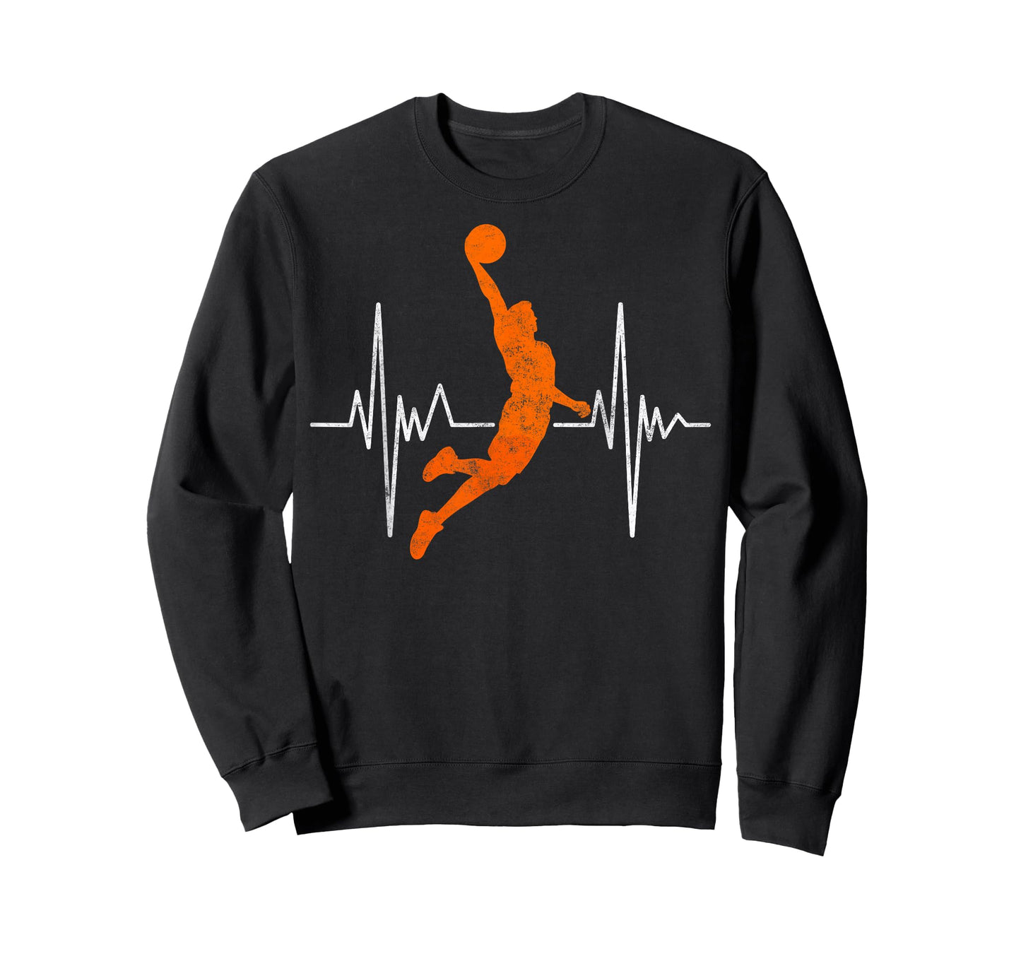 Vintage Heartbeat Basketball Player Ball Slam Dunk Fan Hoops T-Shirt