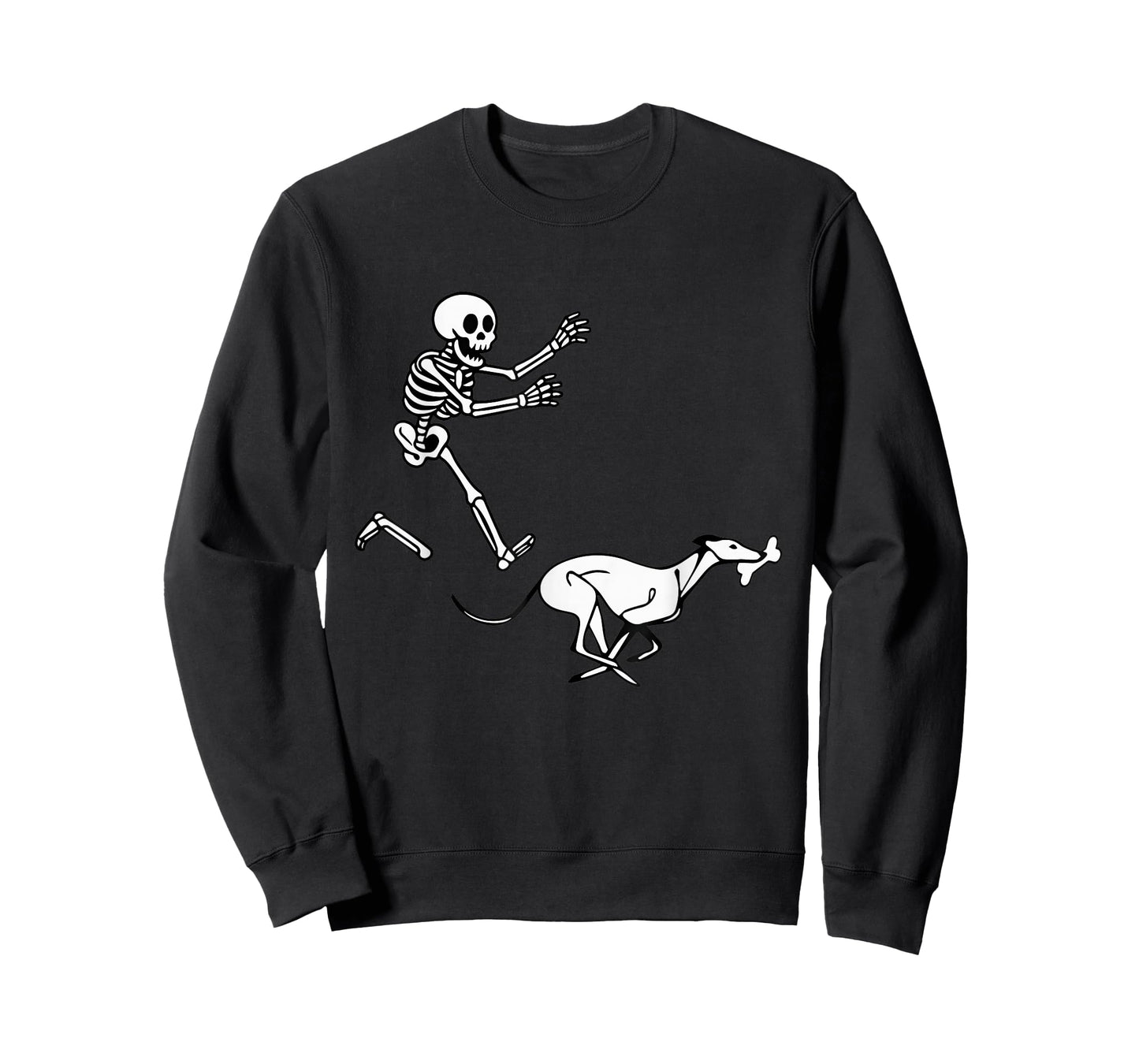 Funny Greyhound Running Skeleton Halloween T-Shirt