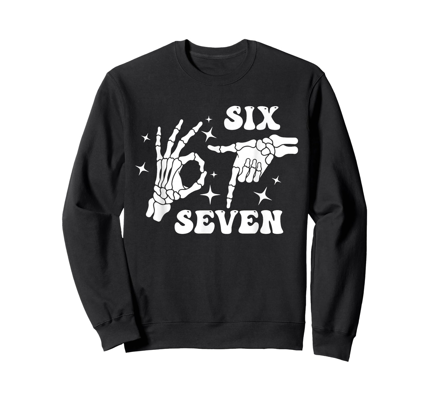Funny Six Seven 67 Meme Gen Alpha Skeleton Hands T-Shirt