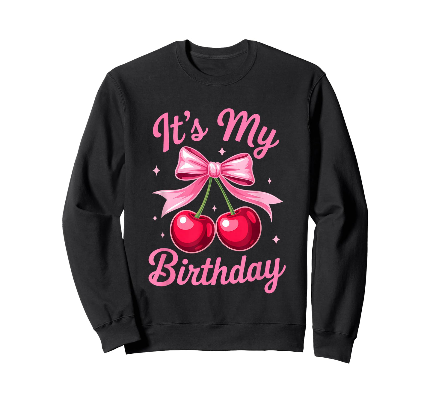 It's My Birthday Coquette Bow Cherry Birthday Girls Women T-Shirt