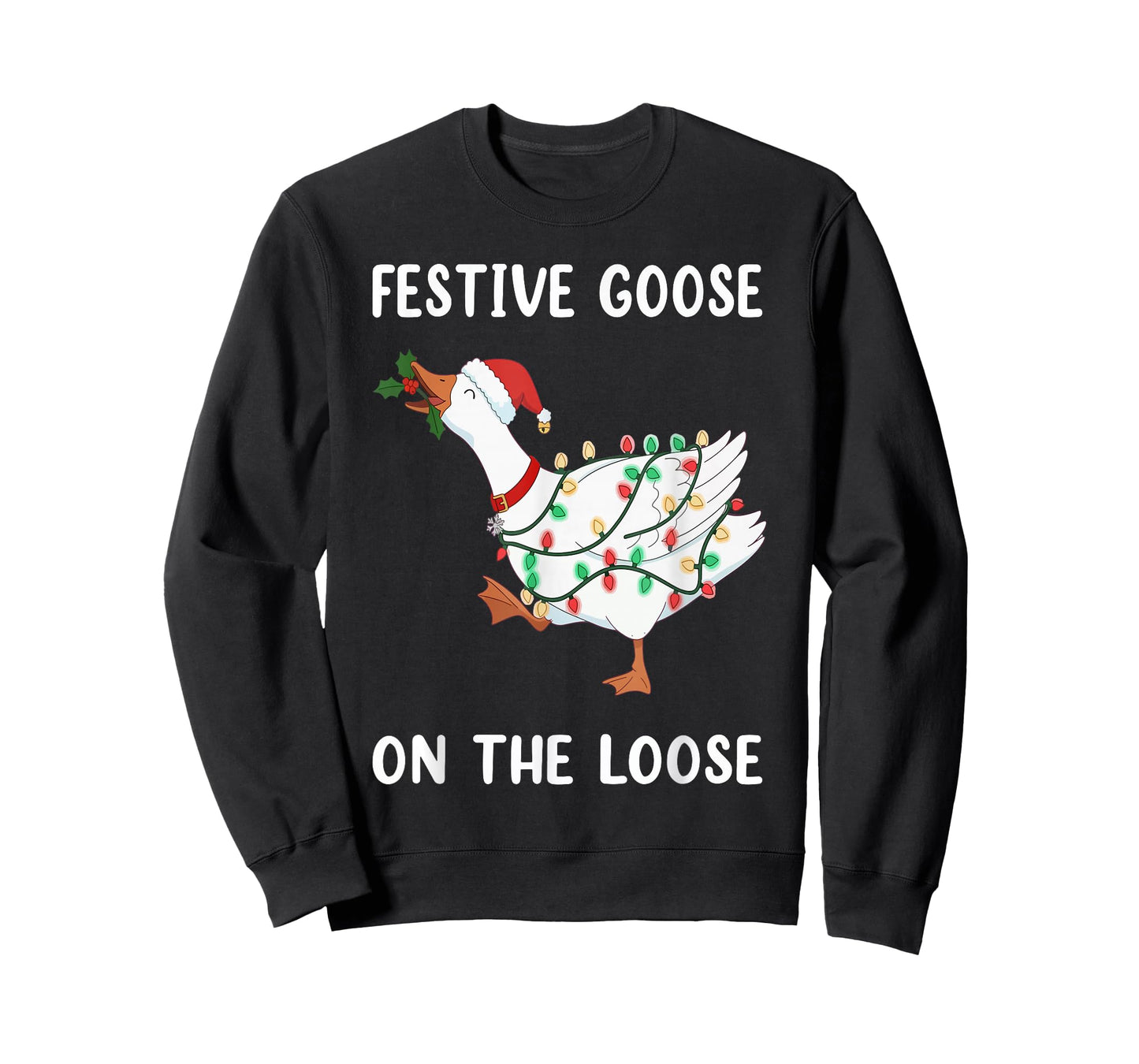 Vintage Funny Festive Goose on The Loose Christmas Humor T-Shirt
