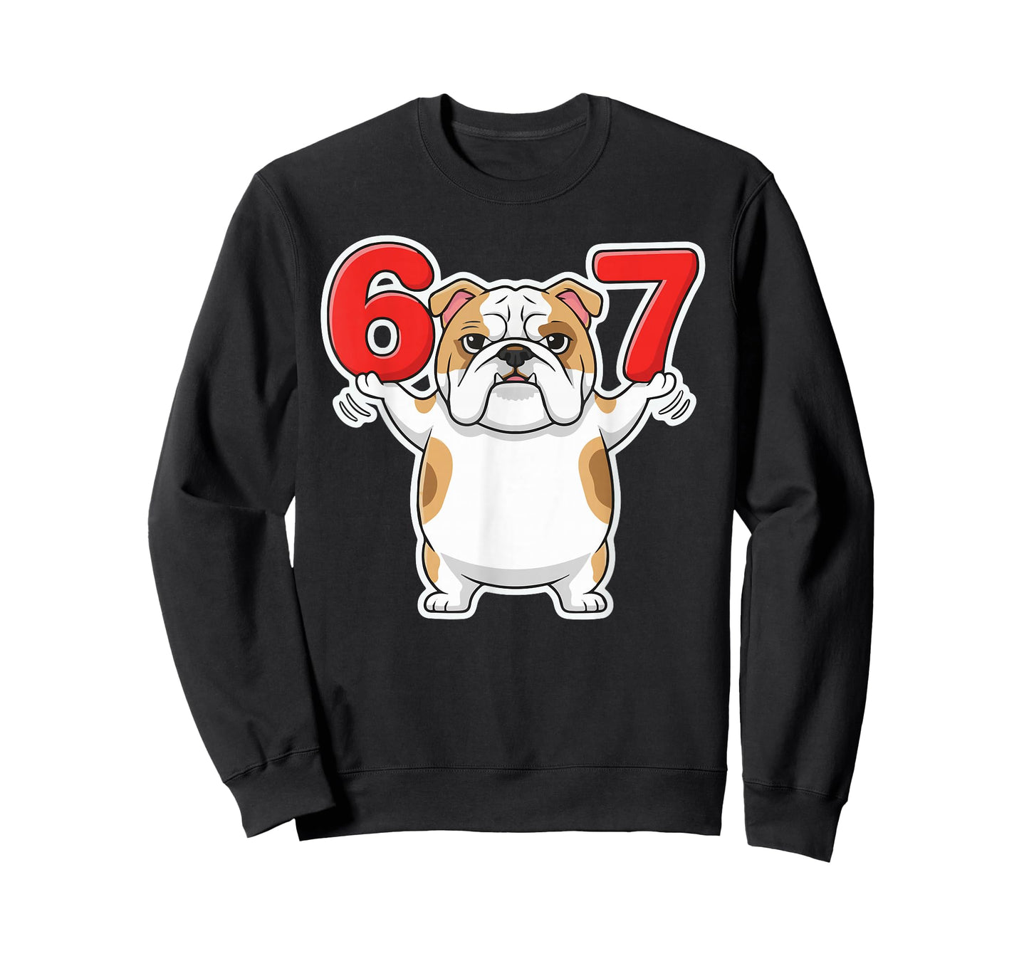 67 Funny English Bulldog Six Seven 6-7 Meme Gen Z Humor Dog T-Shirt