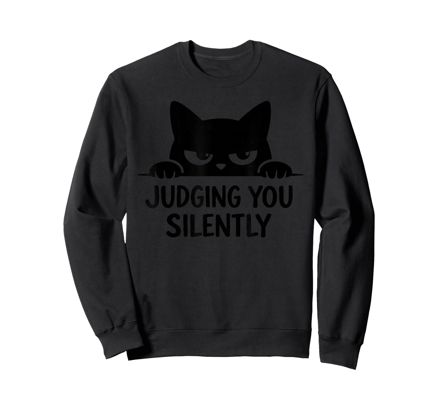 Black Cat for Cat Lover Mom Dad Cat Judging You Silently T-Shirt